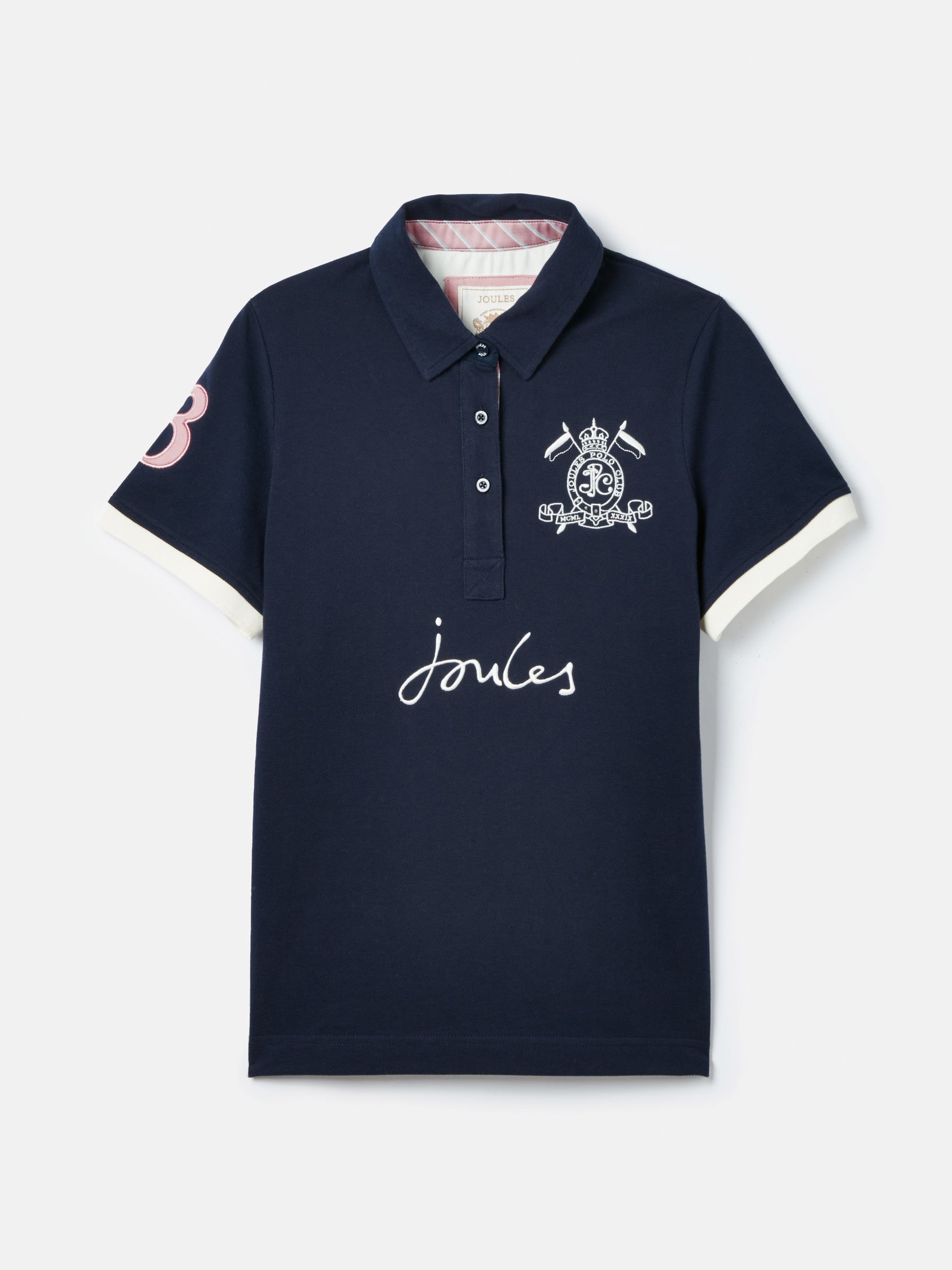 Beaufort Navy Blue Short Sleeve Cotton Polo Shirt - Image 6 of 6