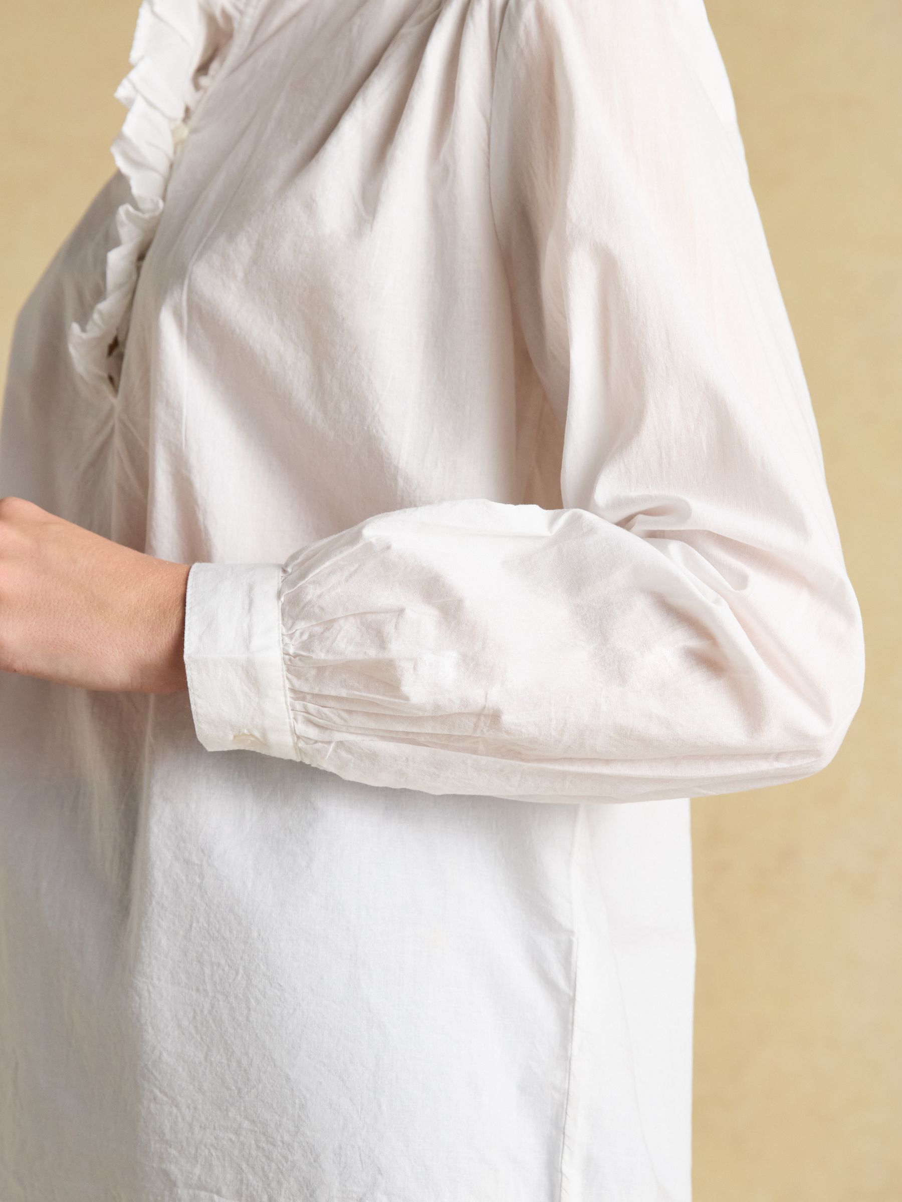 Melanie White Cotton Ruffle Blouse - Image 4 of 8