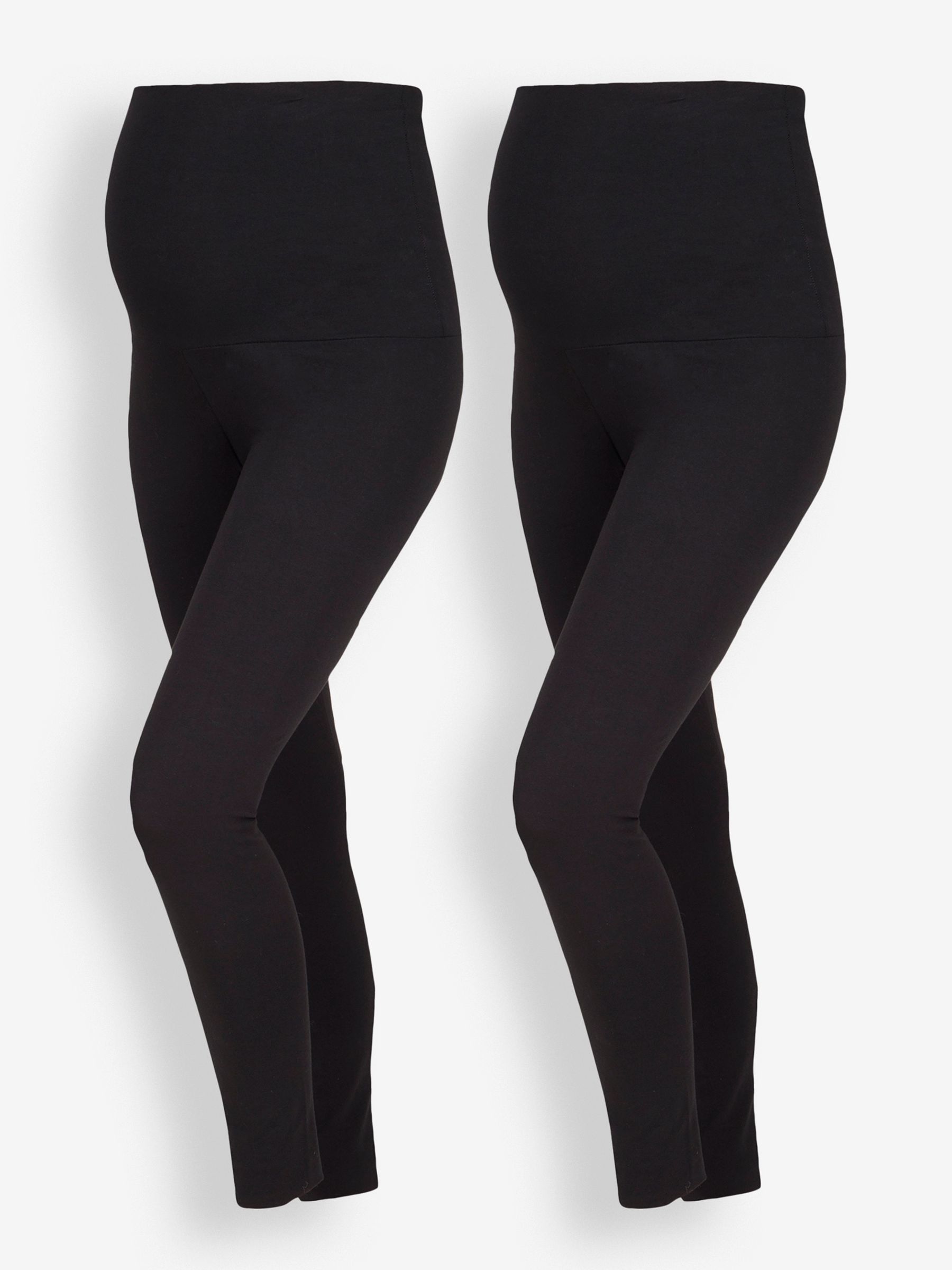 Black Cotton Rich Maternity Leggings 2-Pack - Image 1 of 3