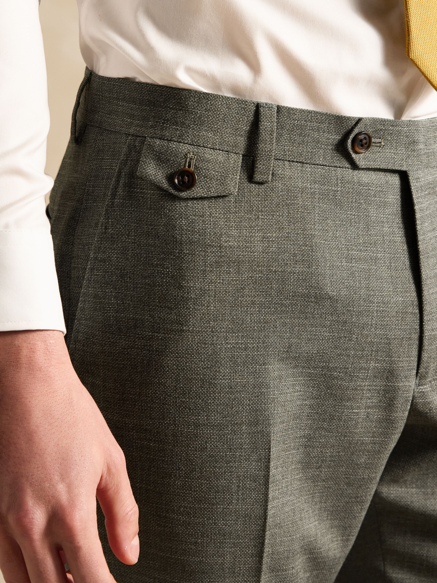 Green Slim Textured Suit Trousers - Image 4 of 6