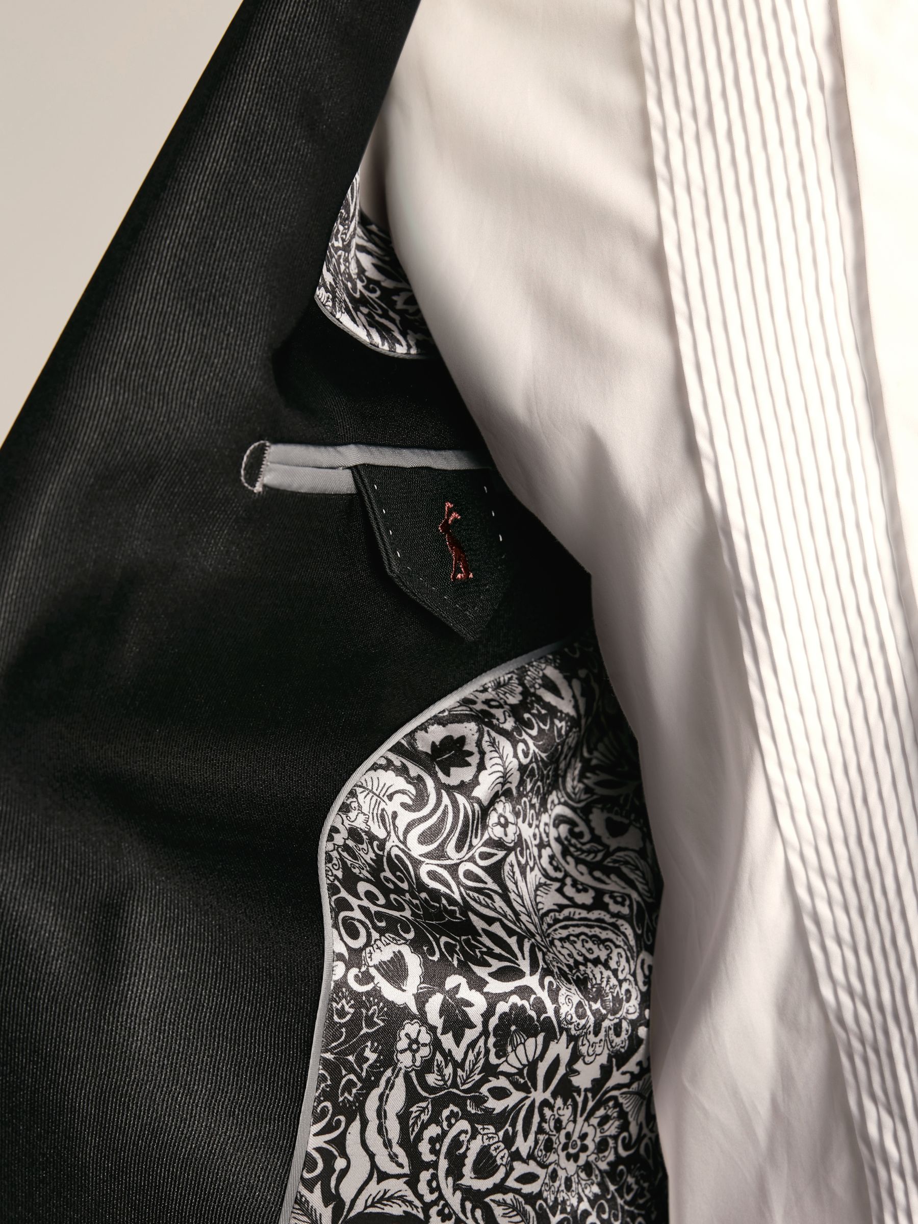 Black Slim Fit Tuxedo Suit Jacket - Image 10 of 12