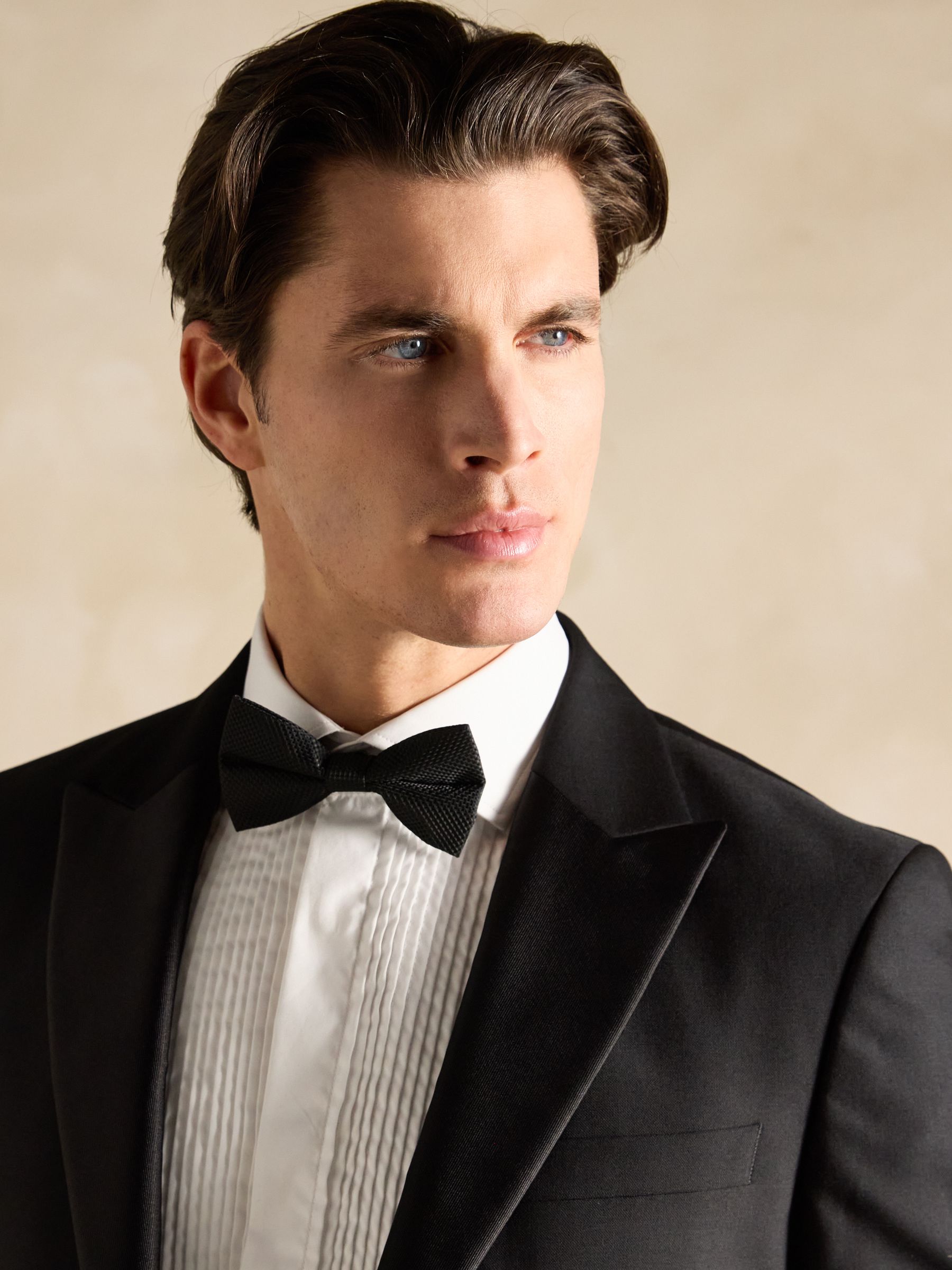 Black Slim Fit Tuxedo Suit Jacket - Image 5 of 12