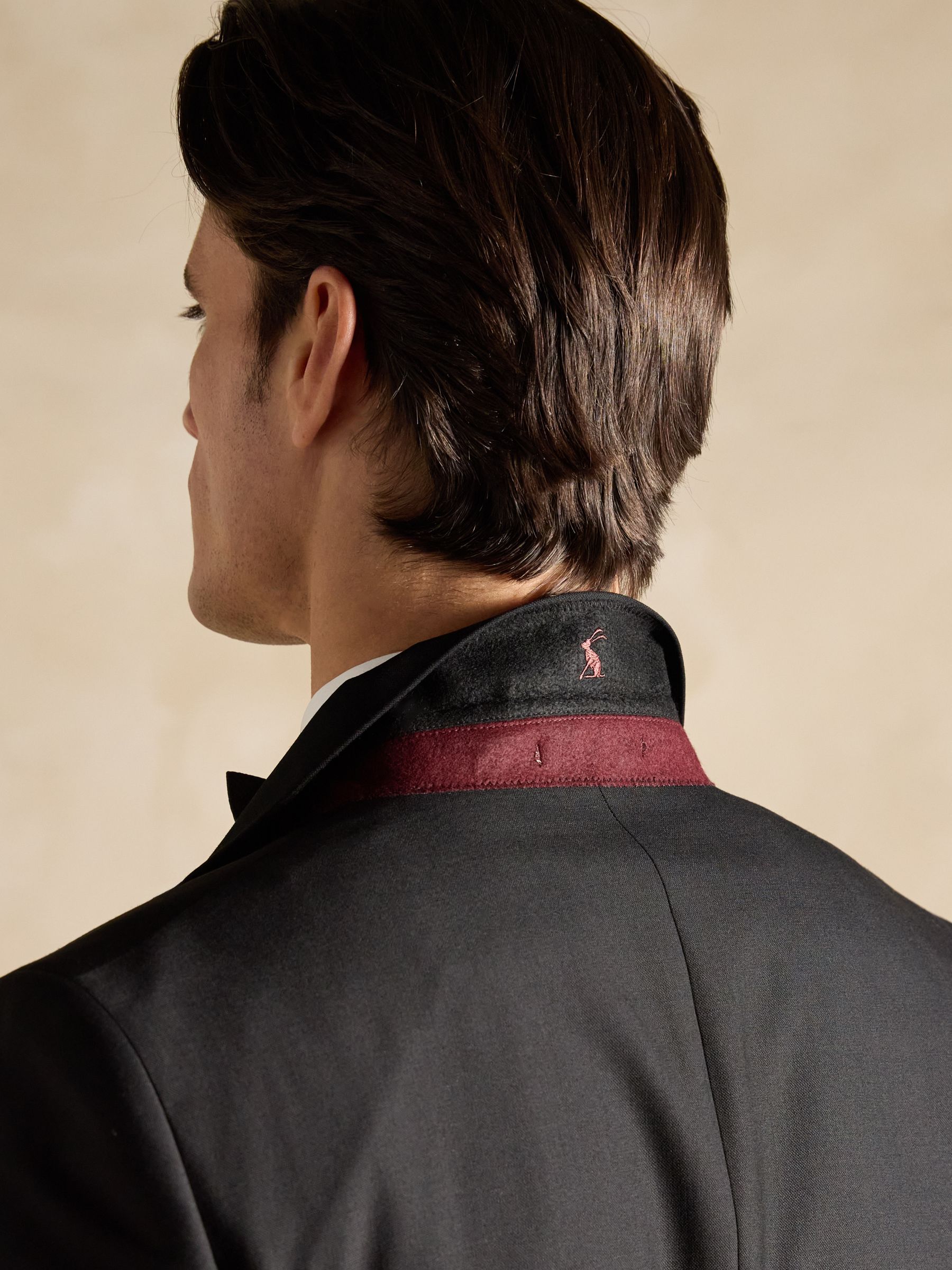 Black Slim Fit Tuxedo Suit Jacket - Image 6 of 12