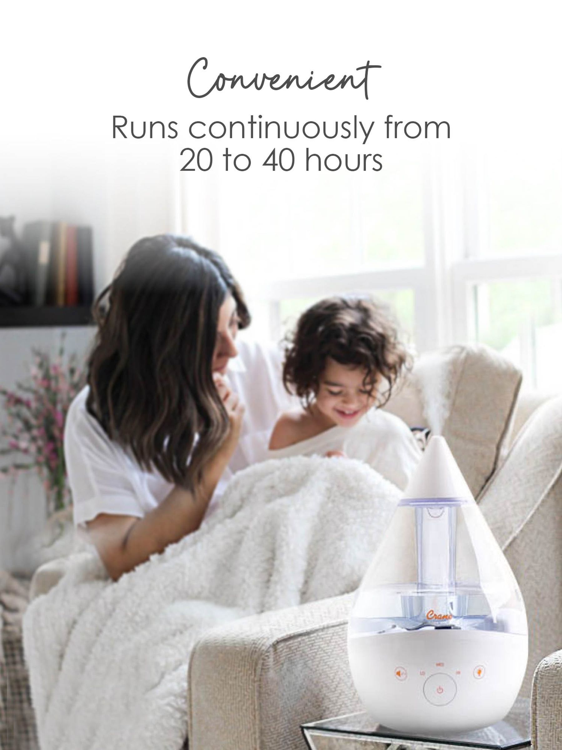 Crane 4-in-1 Top Fill Humidifier with Sound Machine - Image 3 of 8