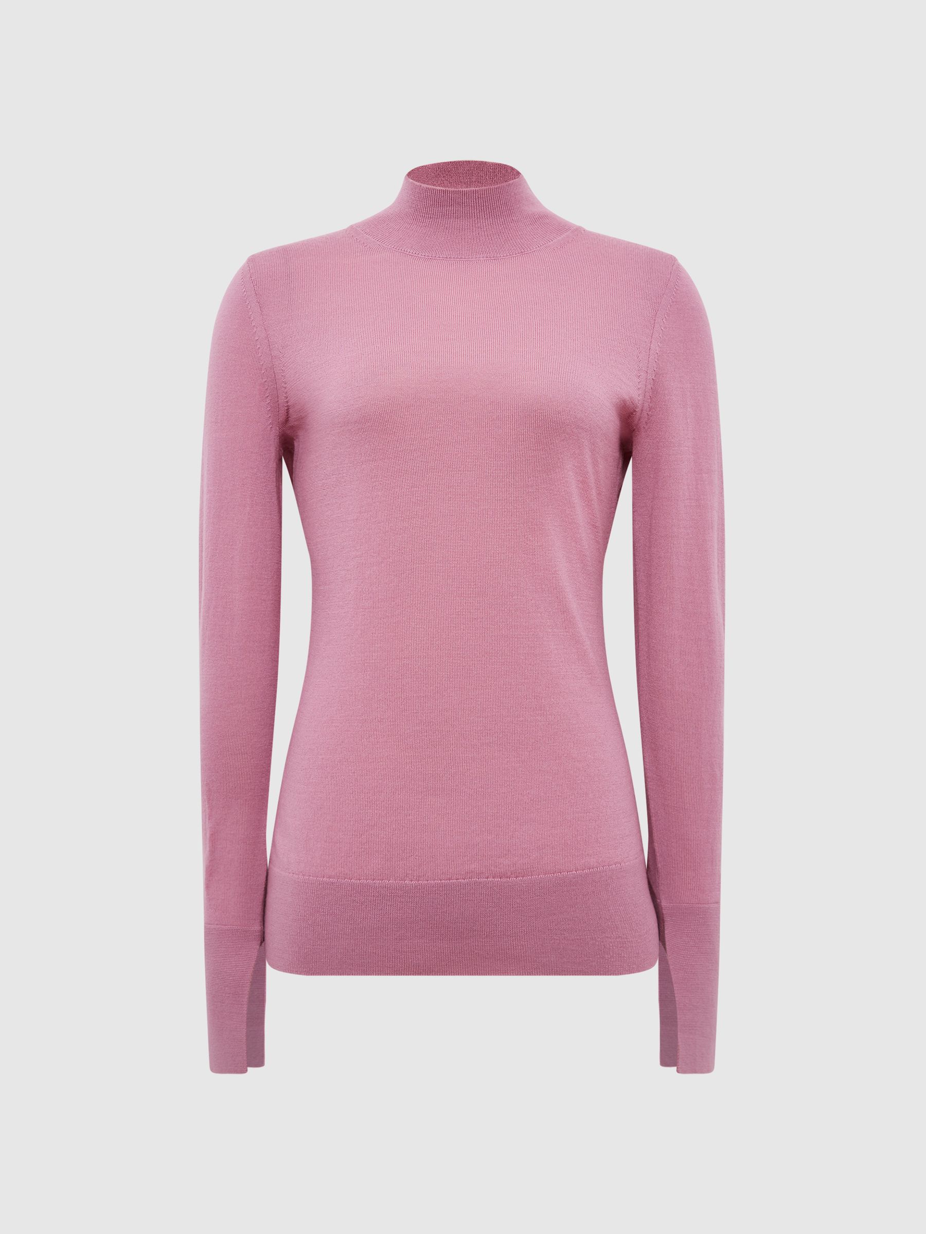 Merino Wool Split Sleeve Jumper in Pink - Image 2 of 5