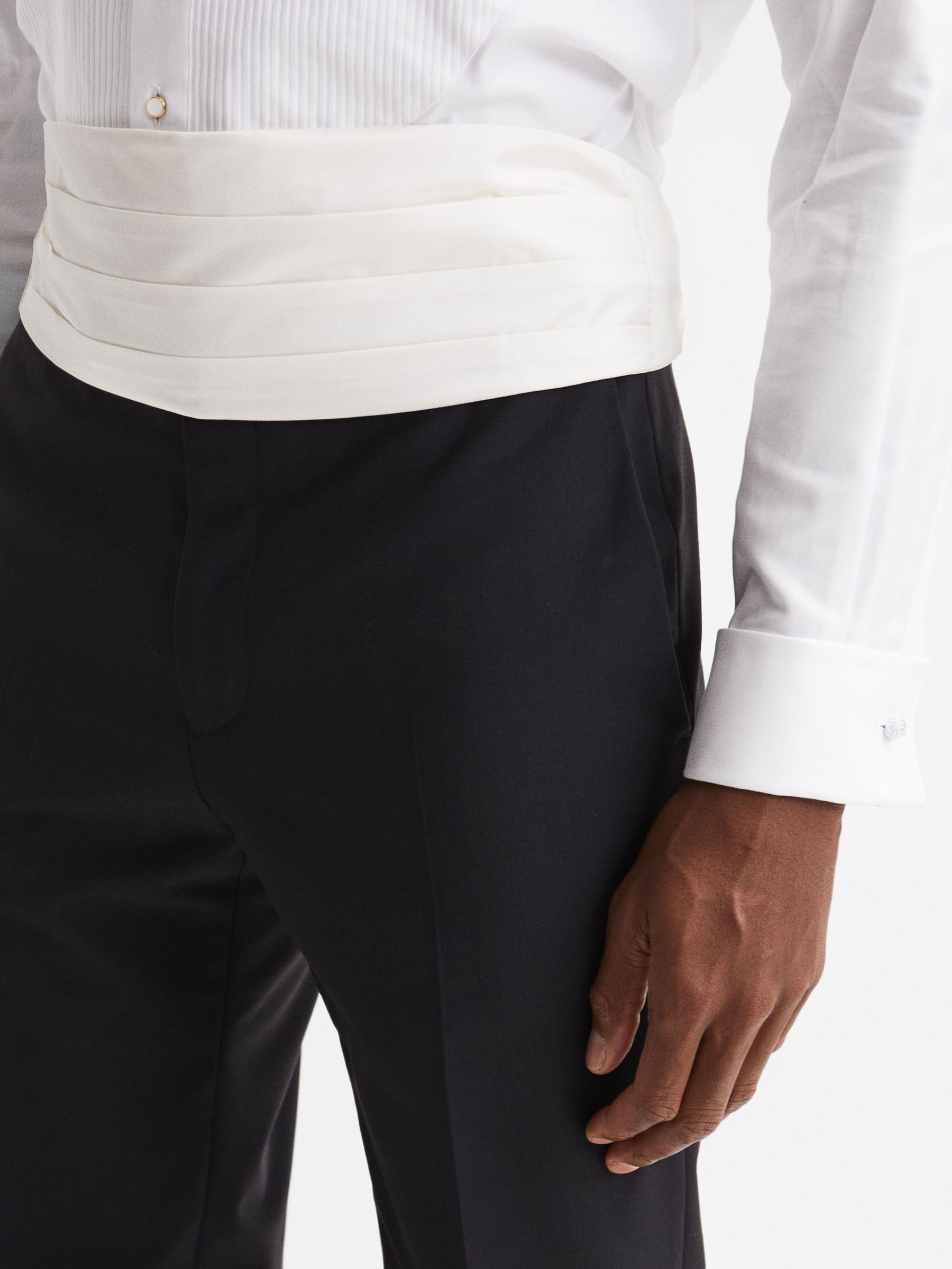 Silk Cummerbund in Ivory - Image 4 of 5