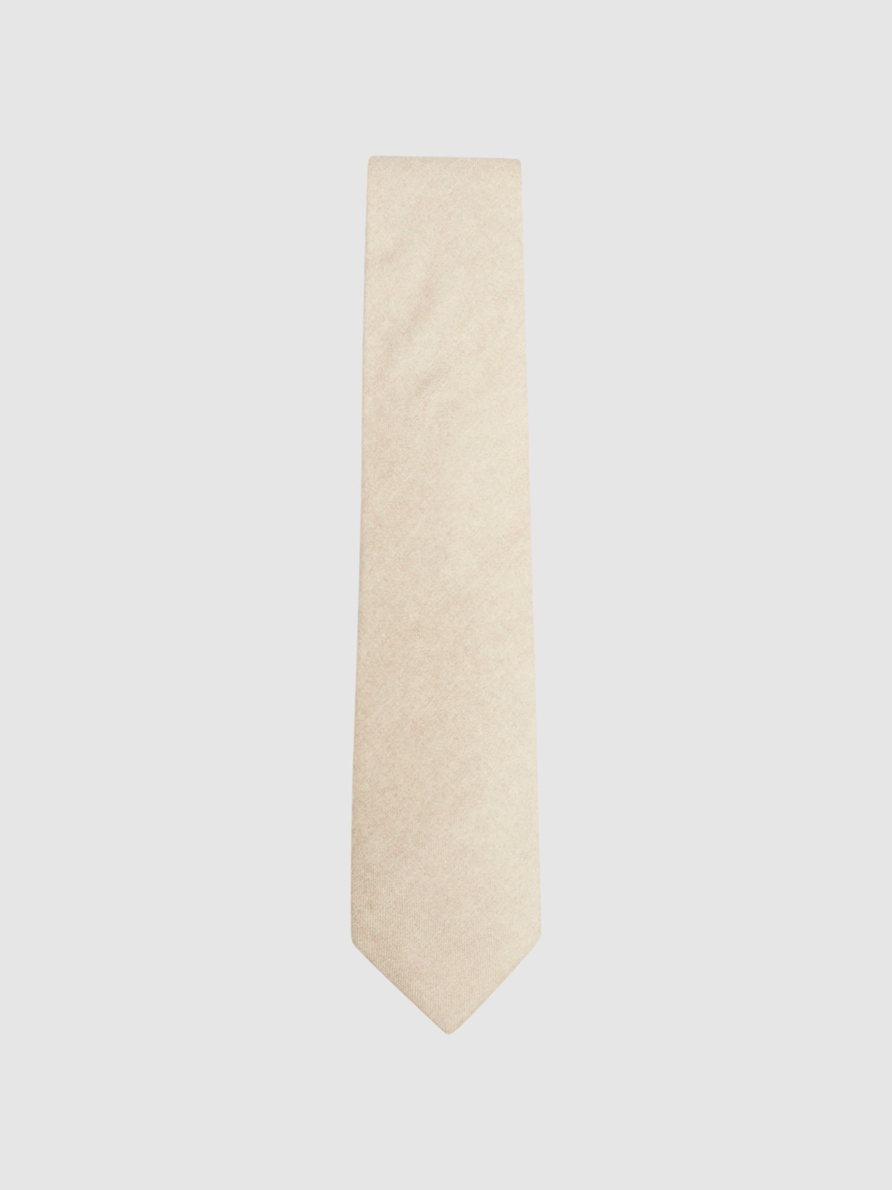 Wool-Silk Blend Tie in Oatmeal - Image 1 of 4