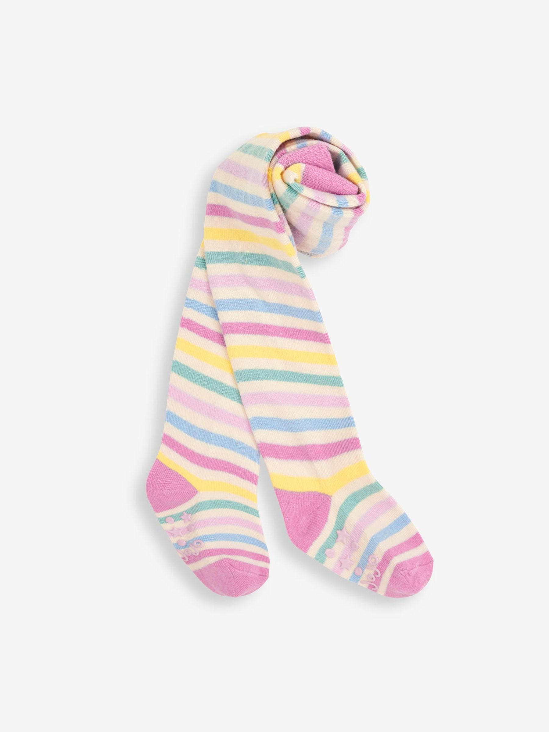 Cream Multi Stripe Cotton Rich Tights - Image 1 of 1