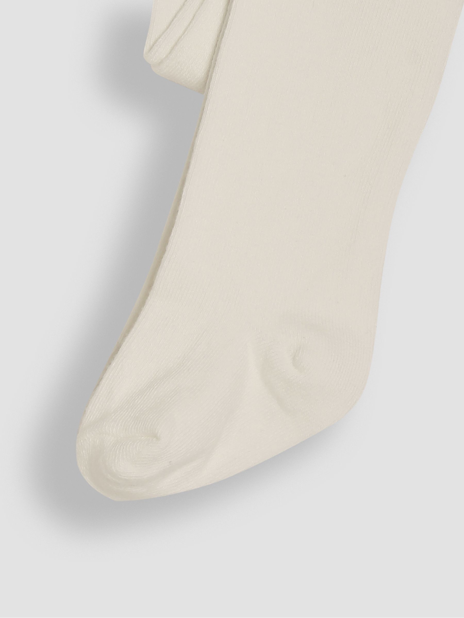 Cream Cotton Rich Plain Tights - Image 3 of 3