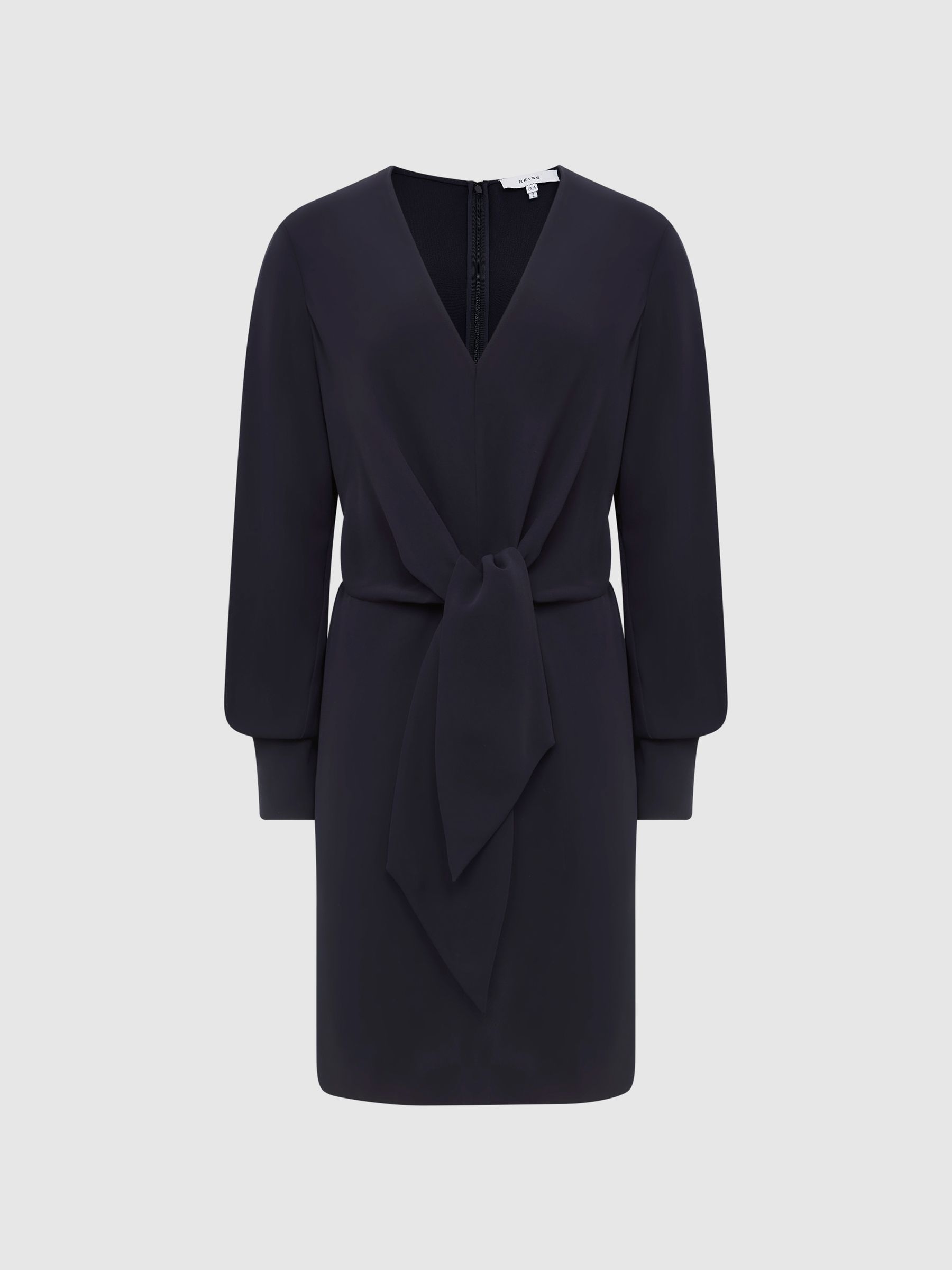 Tie-Front Dress in Navy - Image 2 of 5