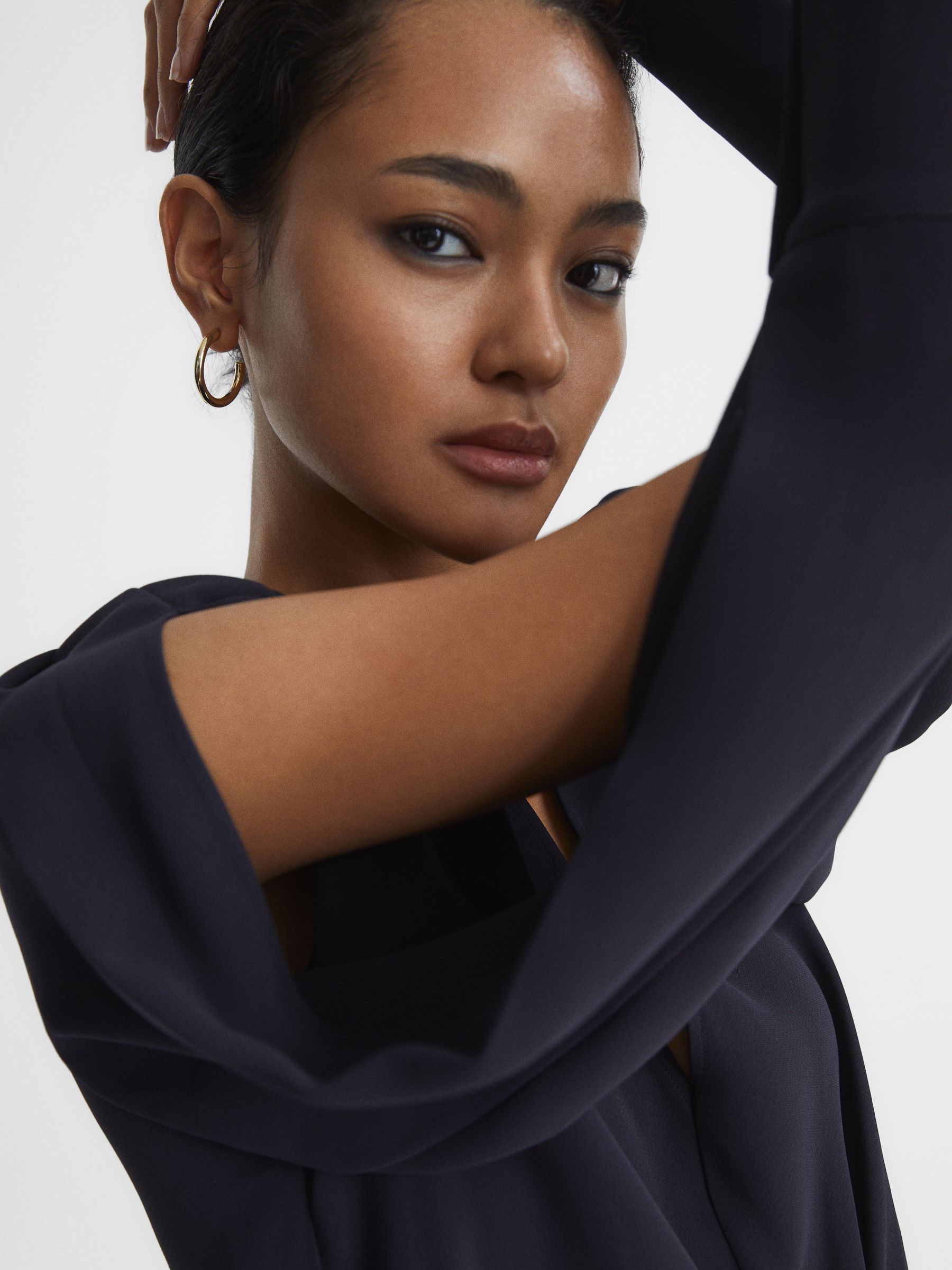 Tie-Front Dress in Navy - Image 4 of 5