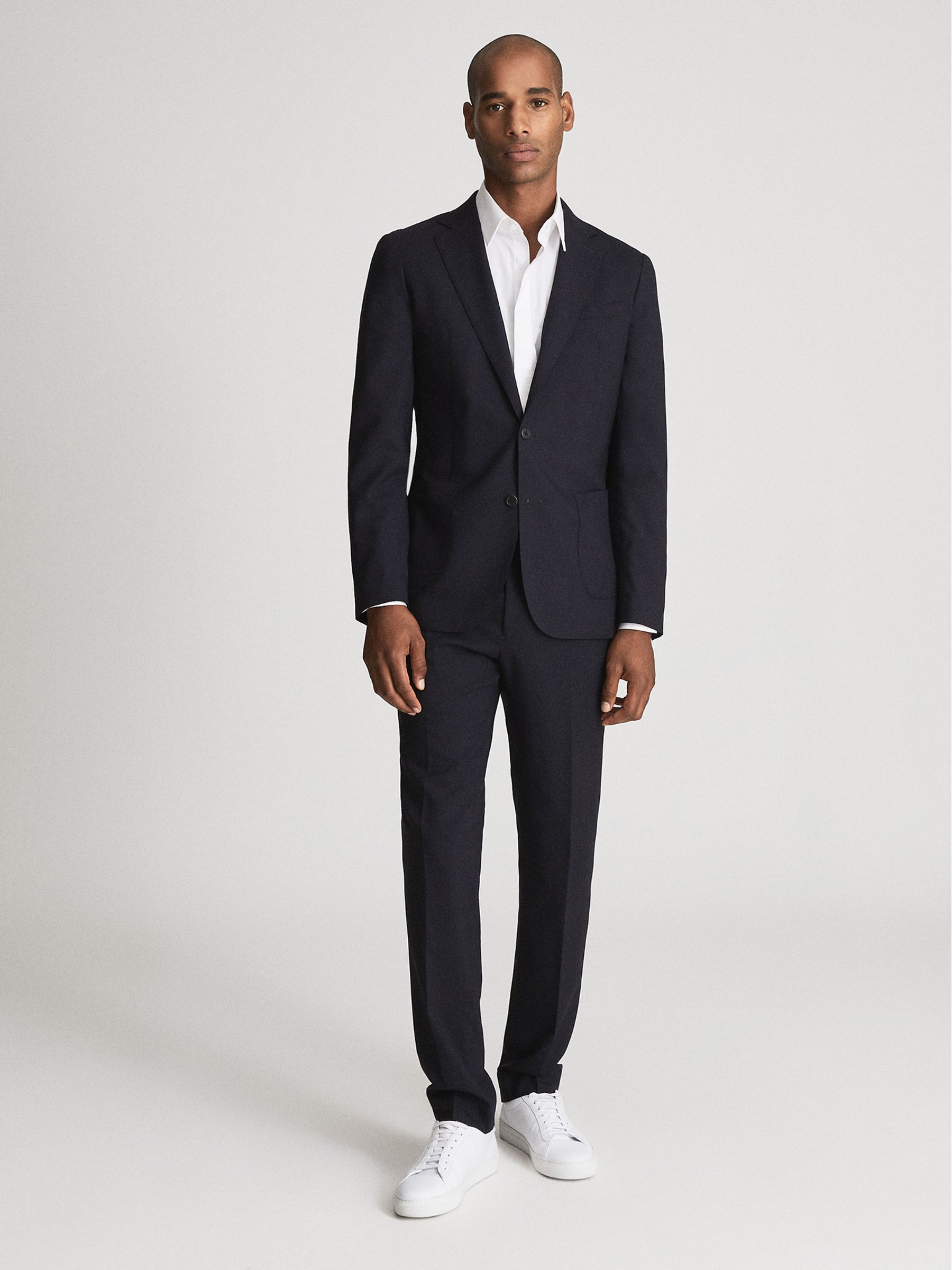 Washable Slim Fit Blazer in Navy - Image 1 of 4