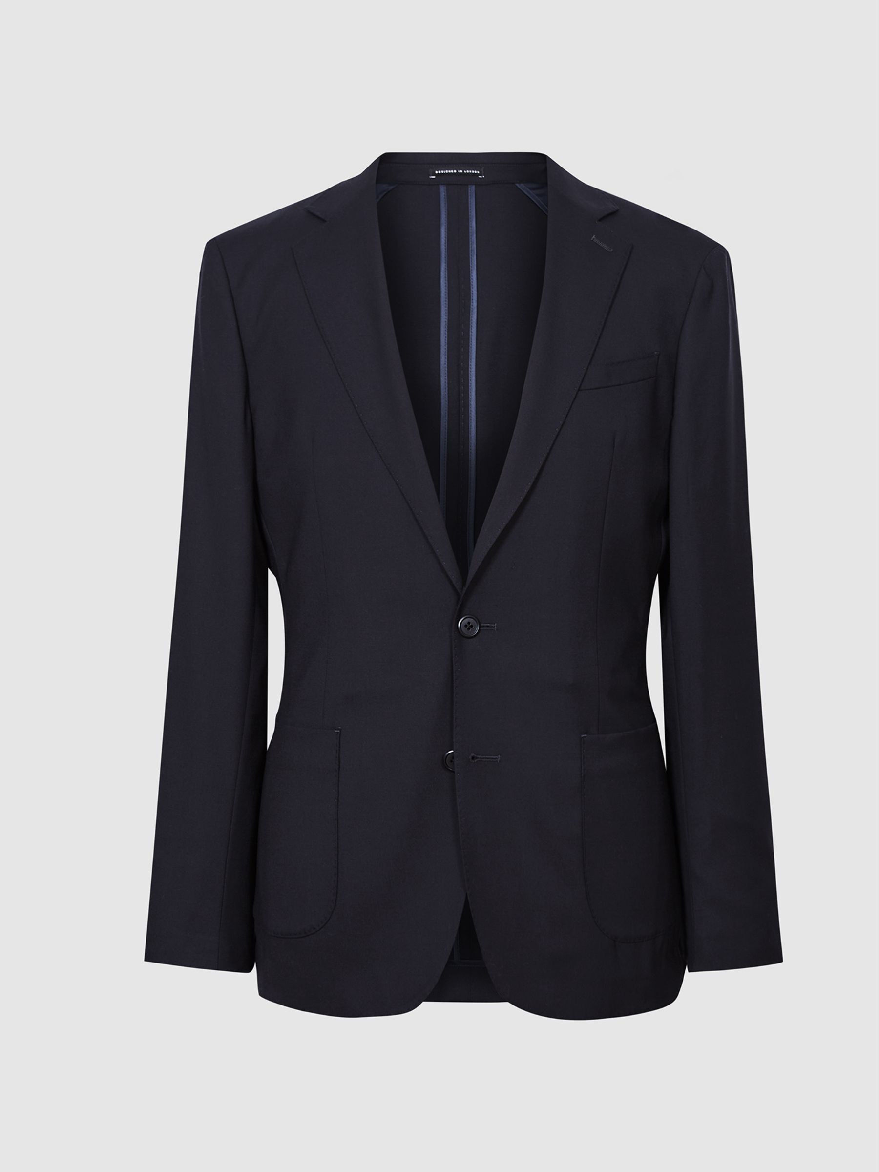 Washable Slim Fit Blazer in Navy - Image 2 of 4