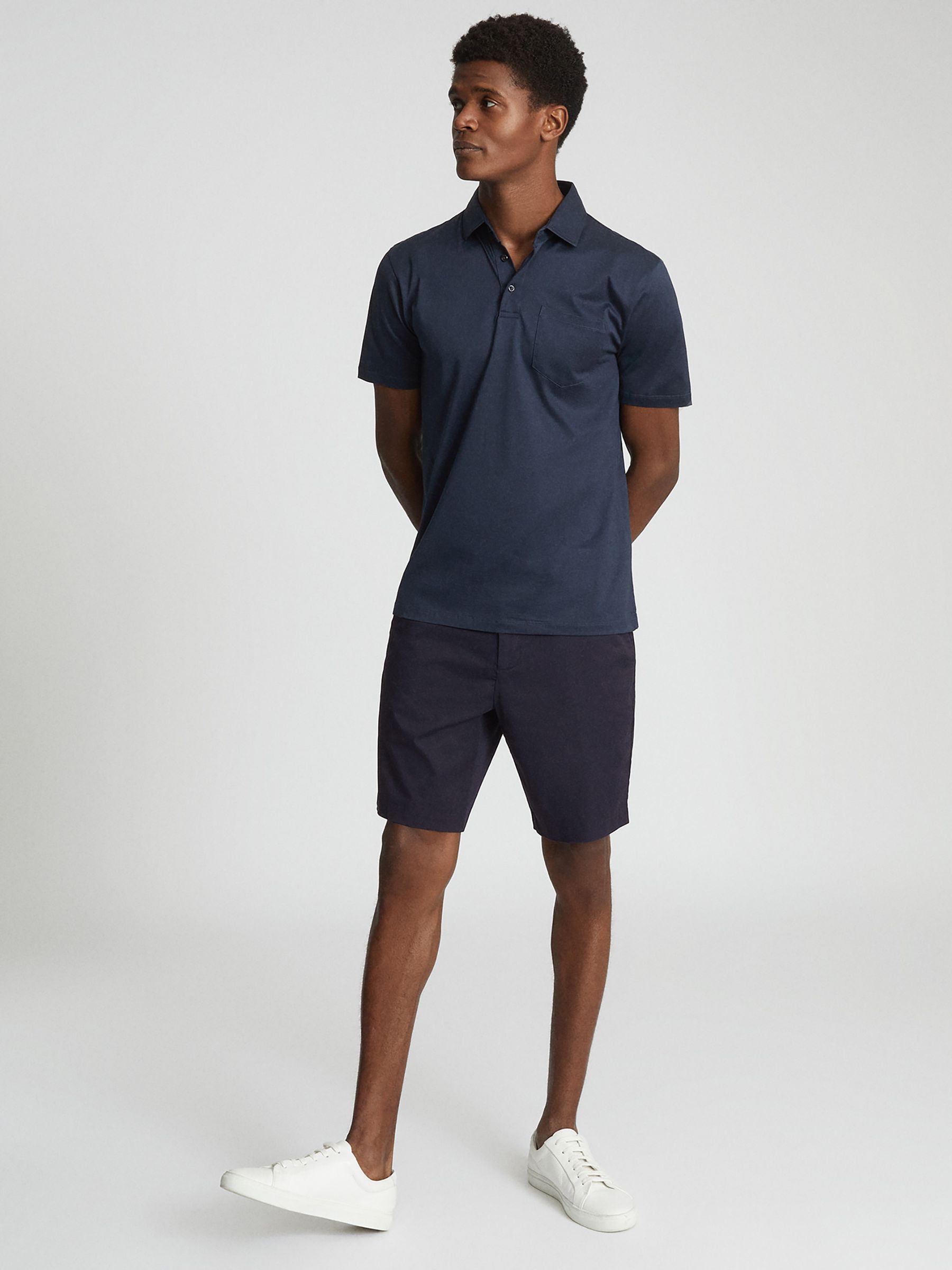 Casual Chino Shorts in Navy - Image 1 of 5 Casual Chino Shorts in Navy - Image 1 of 5
