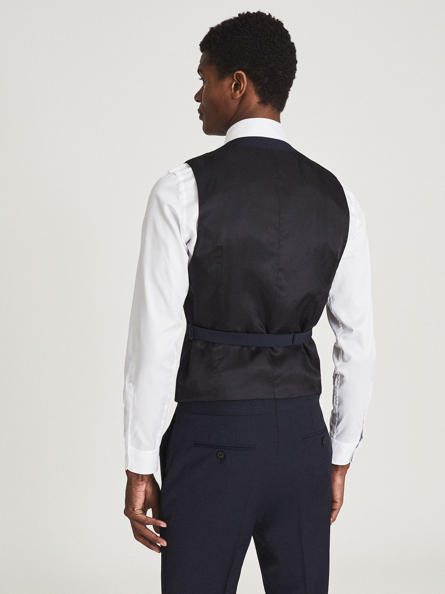 Modern Fit Travel Waistcoat in Navy - Image 1 of 3