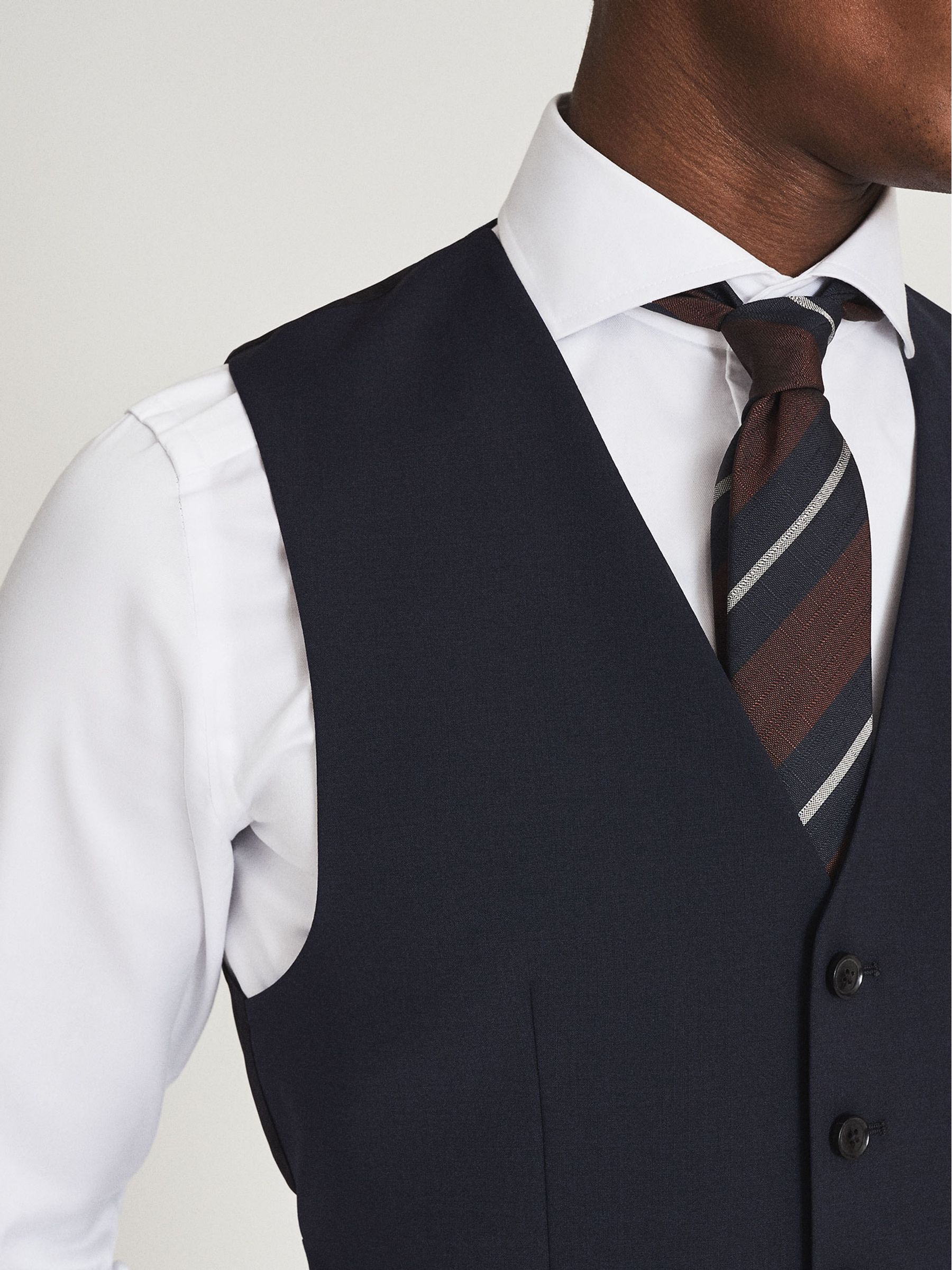 Modern Fit Travel Waistcoat in Navy - Image 2 of 3