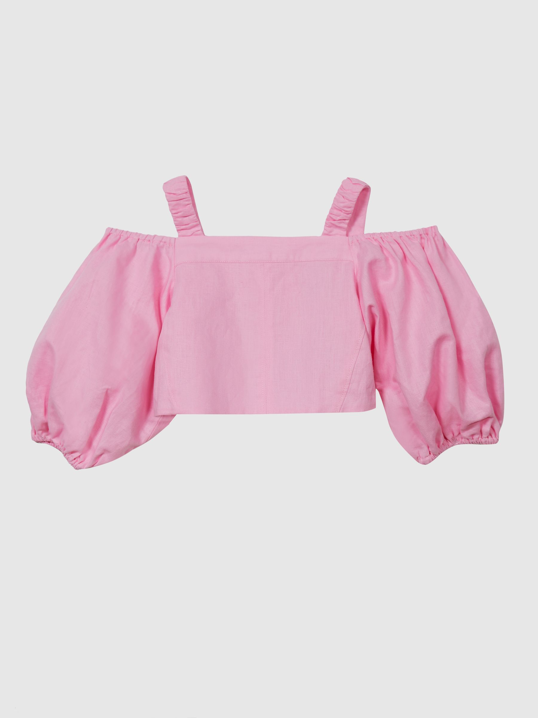 Off The Shoulder Crop Top in Pink - Image 2 of 6 Off The Shoulder Crop Top in Pink - Image 2 of 6
