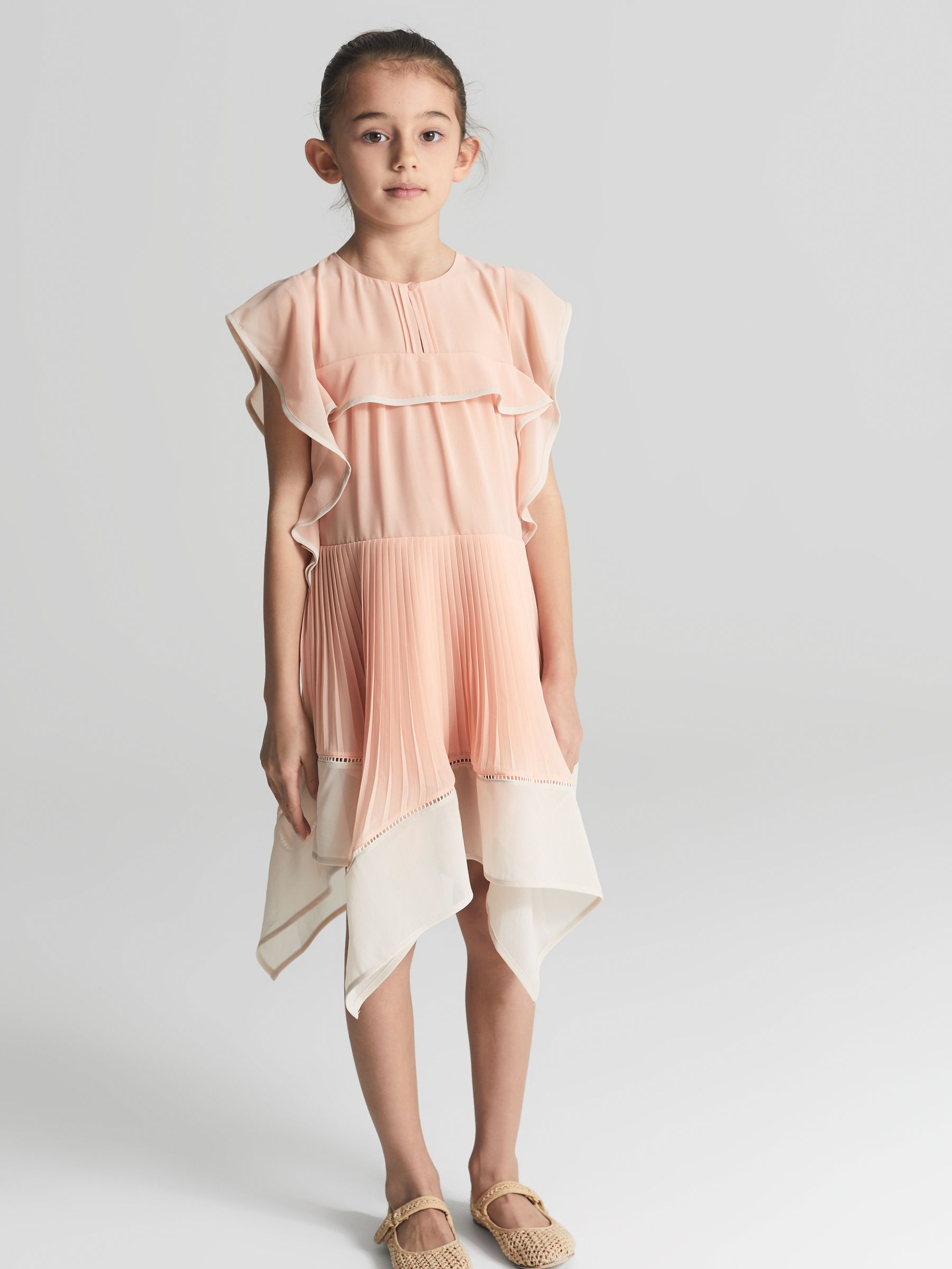 Dip Hem Dress in Orange - Image 1 of 6