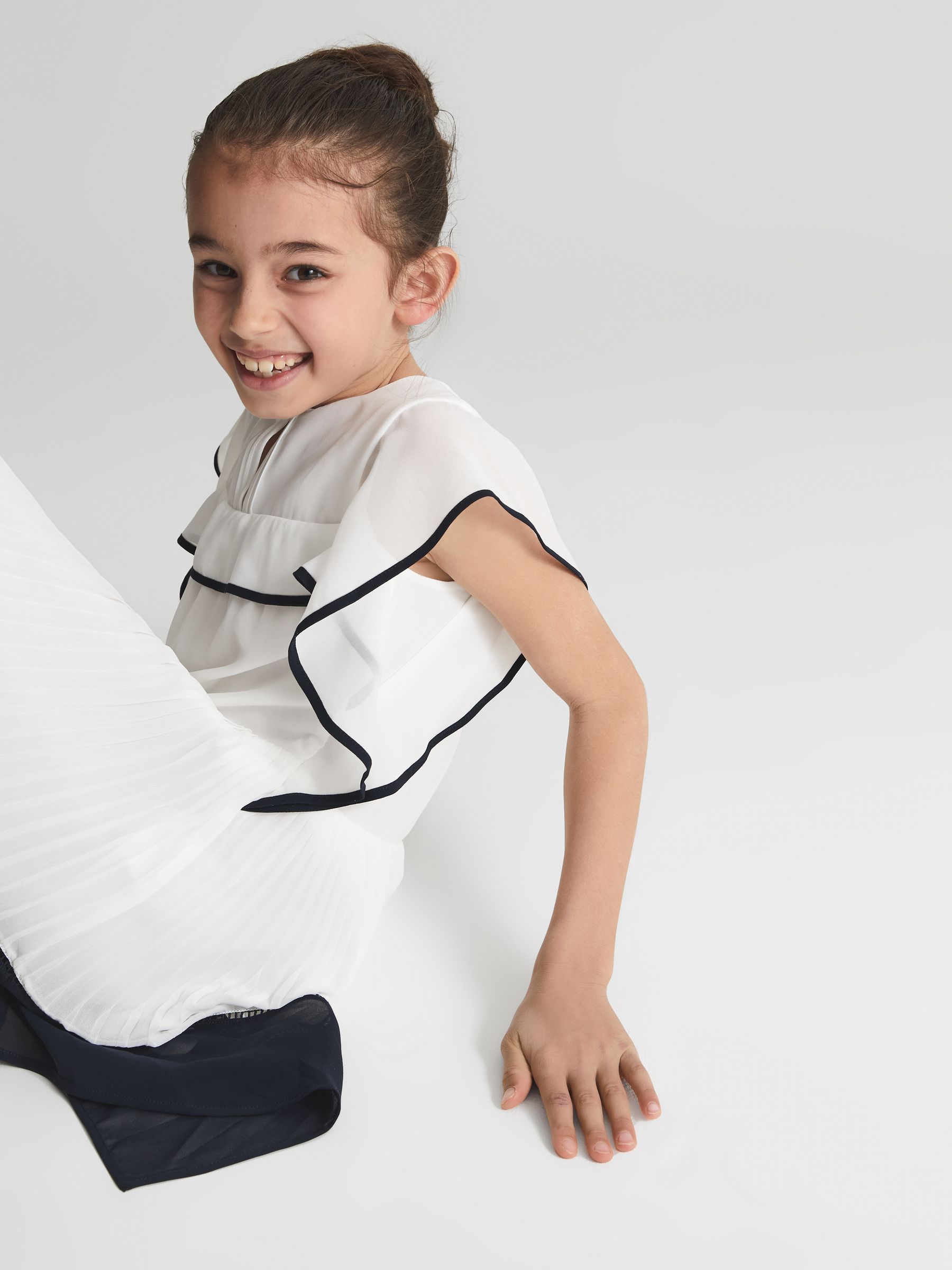 Dip Hem Dress in Ivory - Image 3 of 6