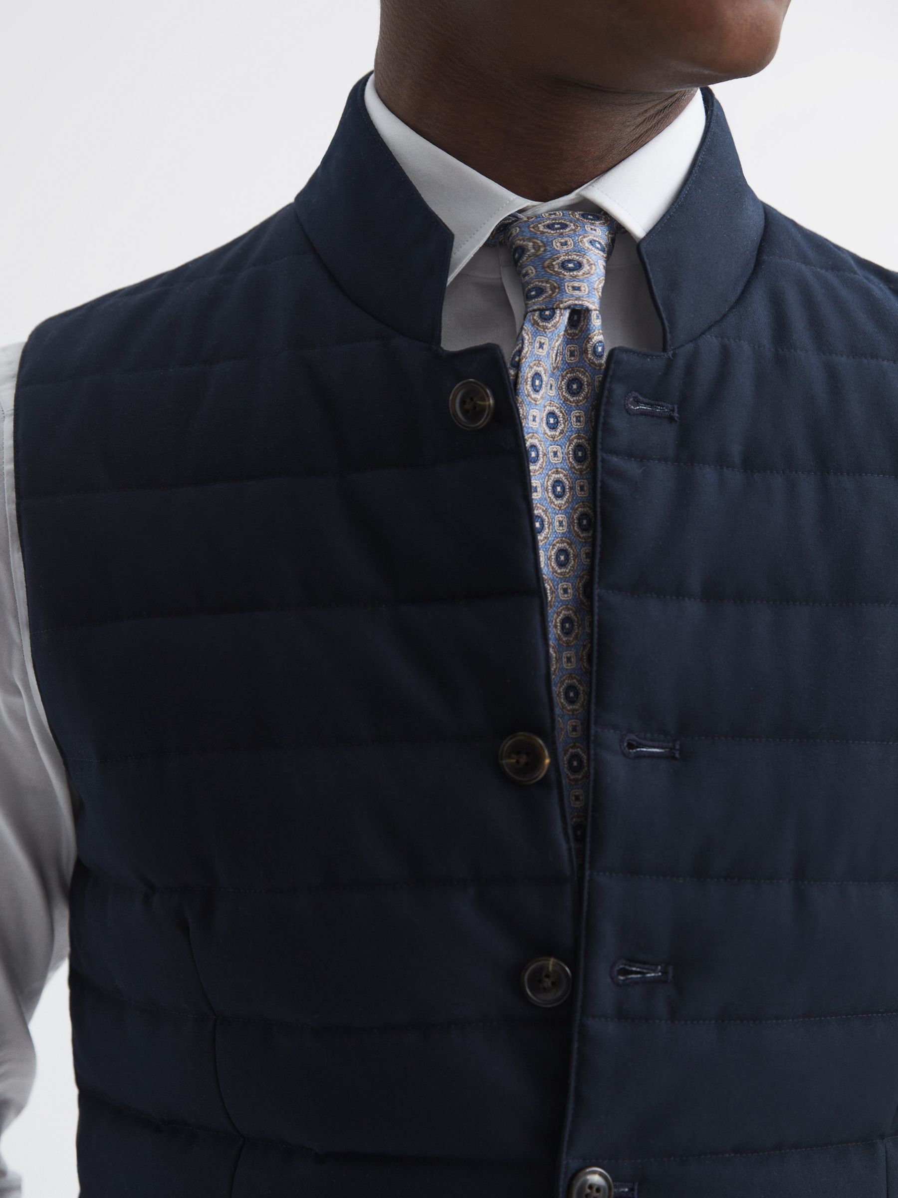 Quilted Gilet in Navy - Image 4 of 6