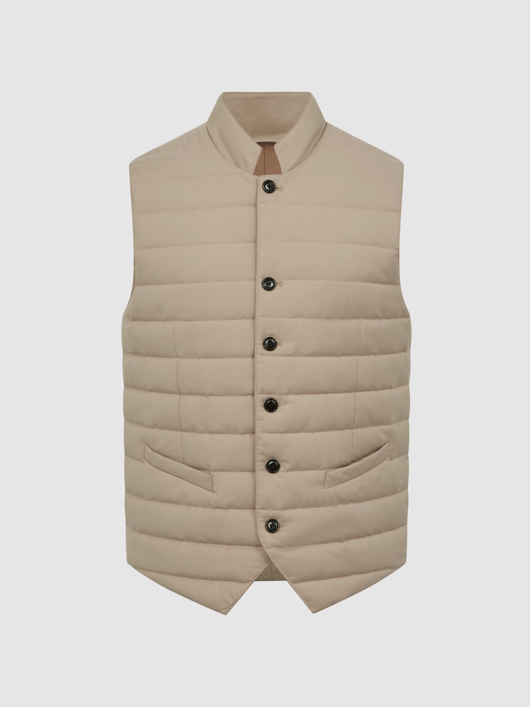 Quilted Gilet in Stone - Image 2 of 7