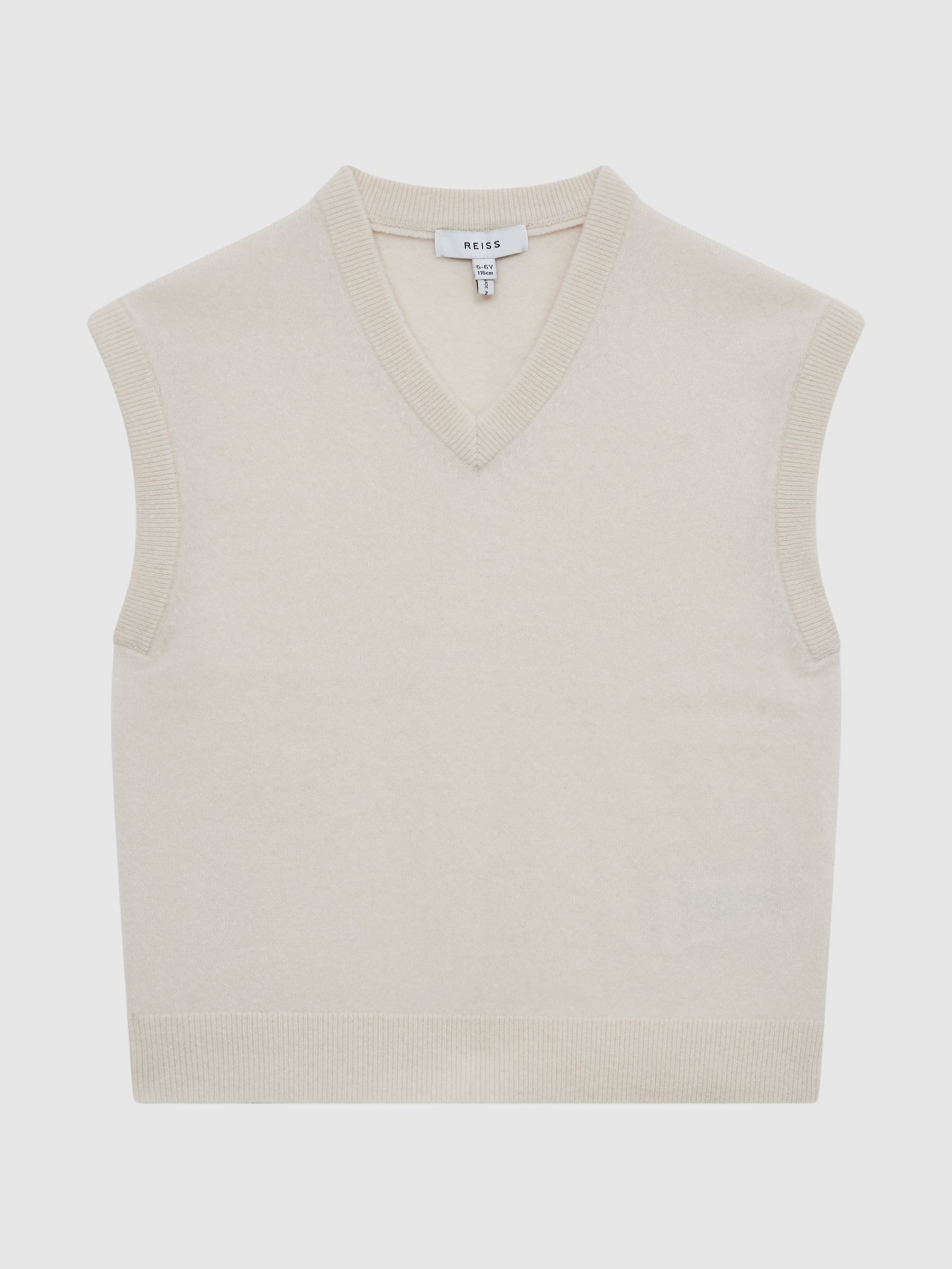 4-9 yrs Wool Blend Knitted Vest in Ecru - Image 2 of 7