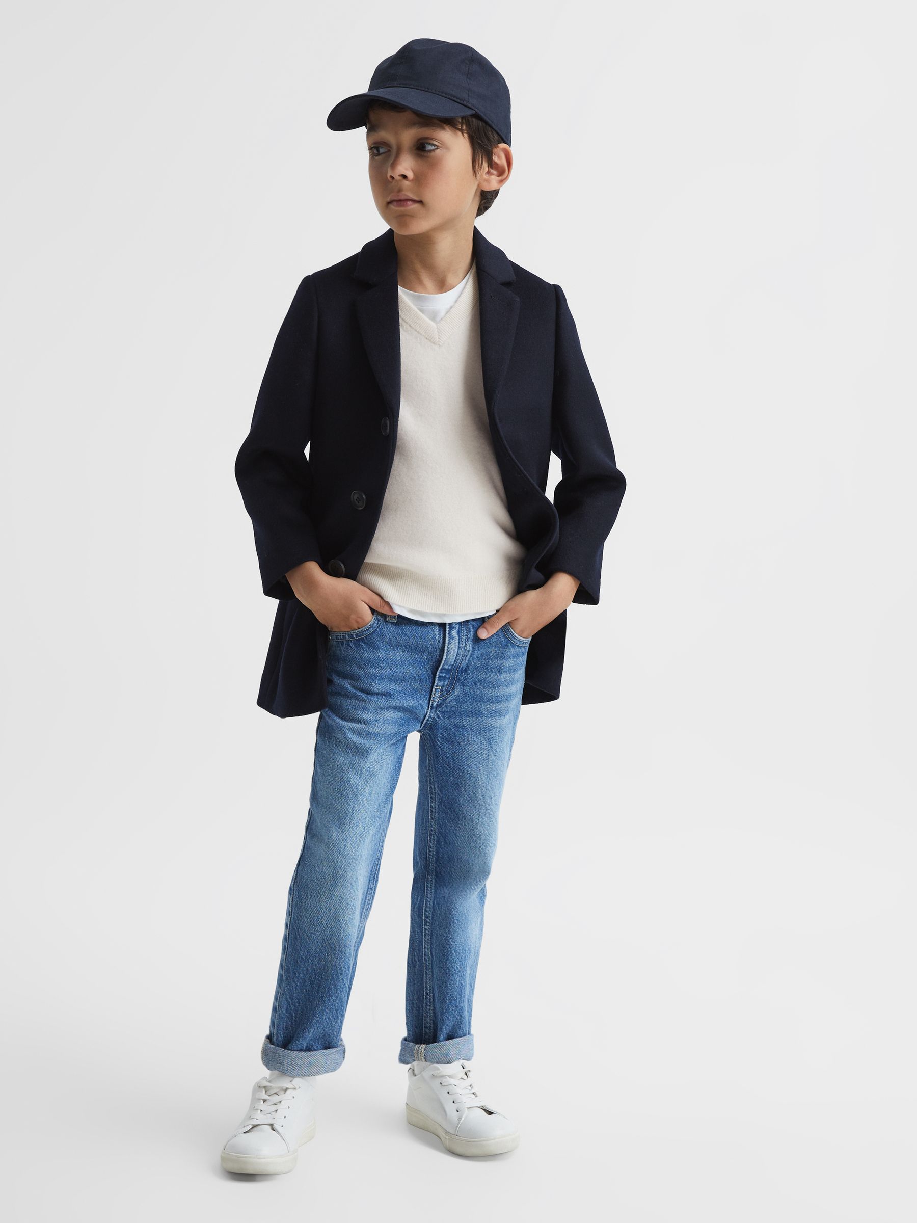 4-9 yrs Wool Blend Knitted Vest in Ecru - Image 6 of 7