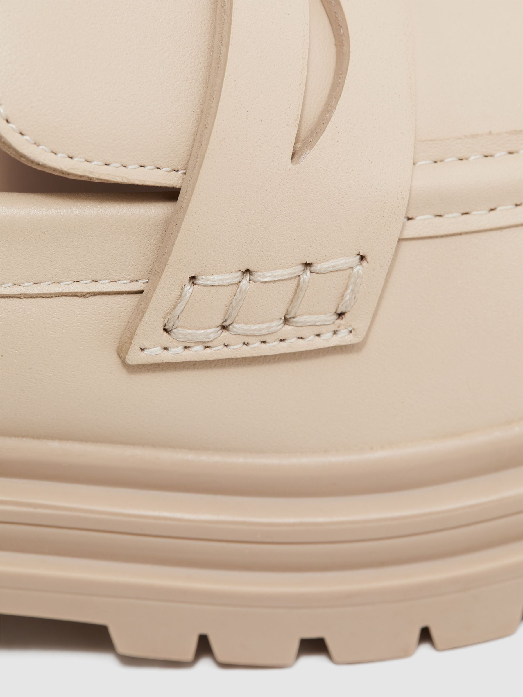 Leather Chunky Cleated Loafers in Ecru - Image 5 of 5