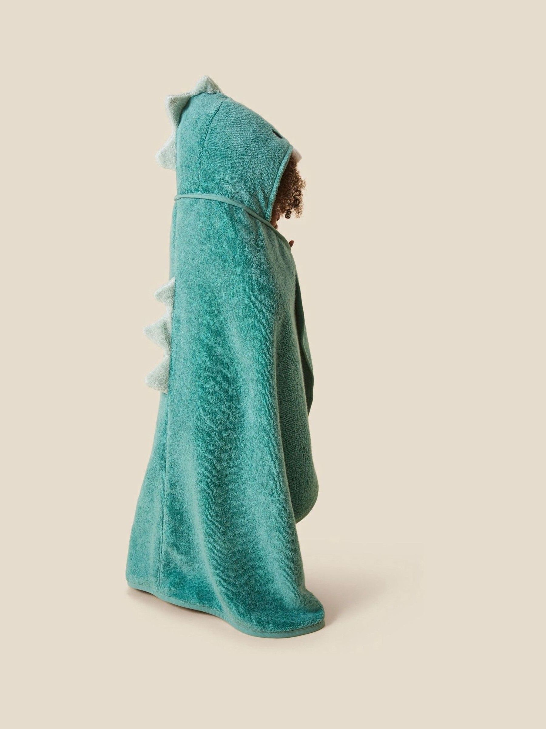MORI Green Dino Supersoft Hooded Towel - Image 3 of 6