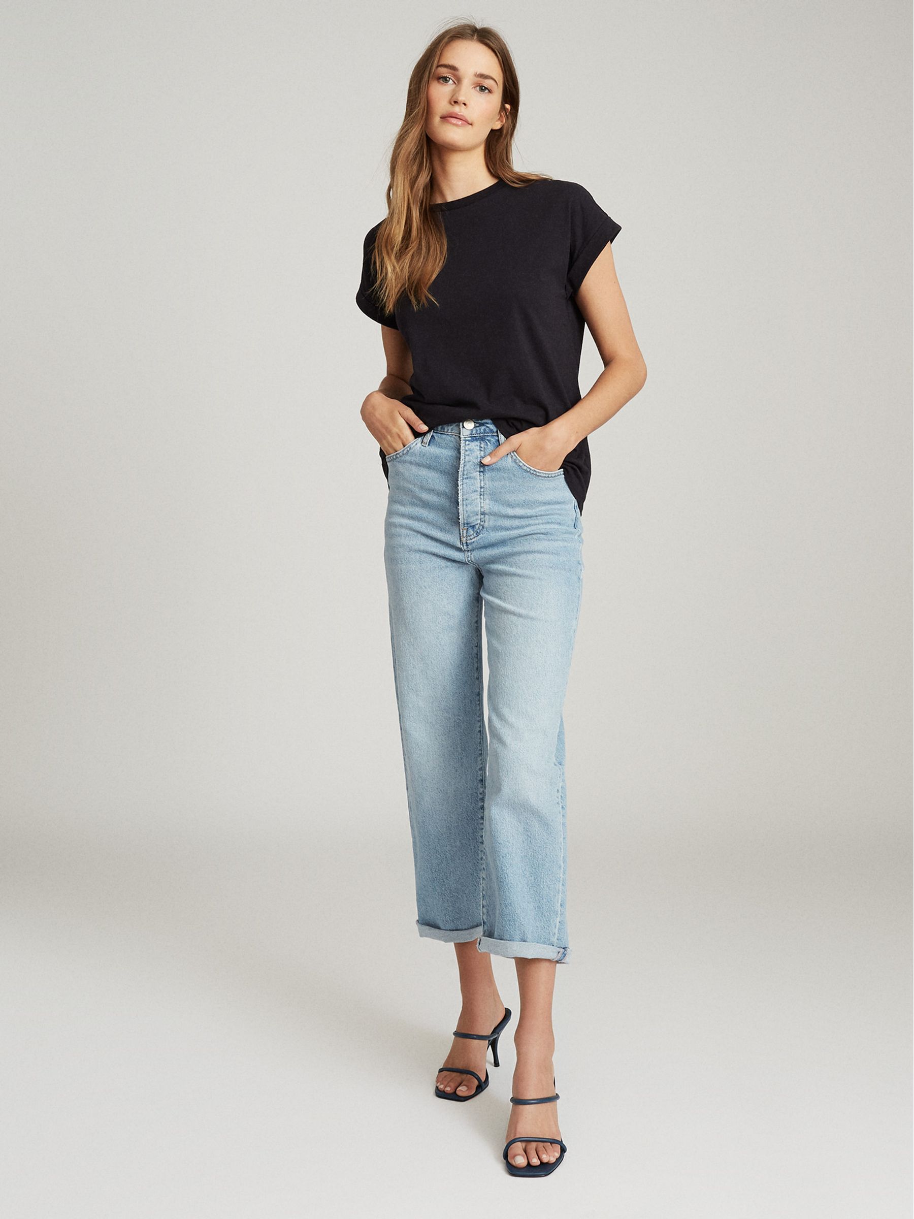 Cotton Jersey T-Shirt in Navy - Image 1 of 5