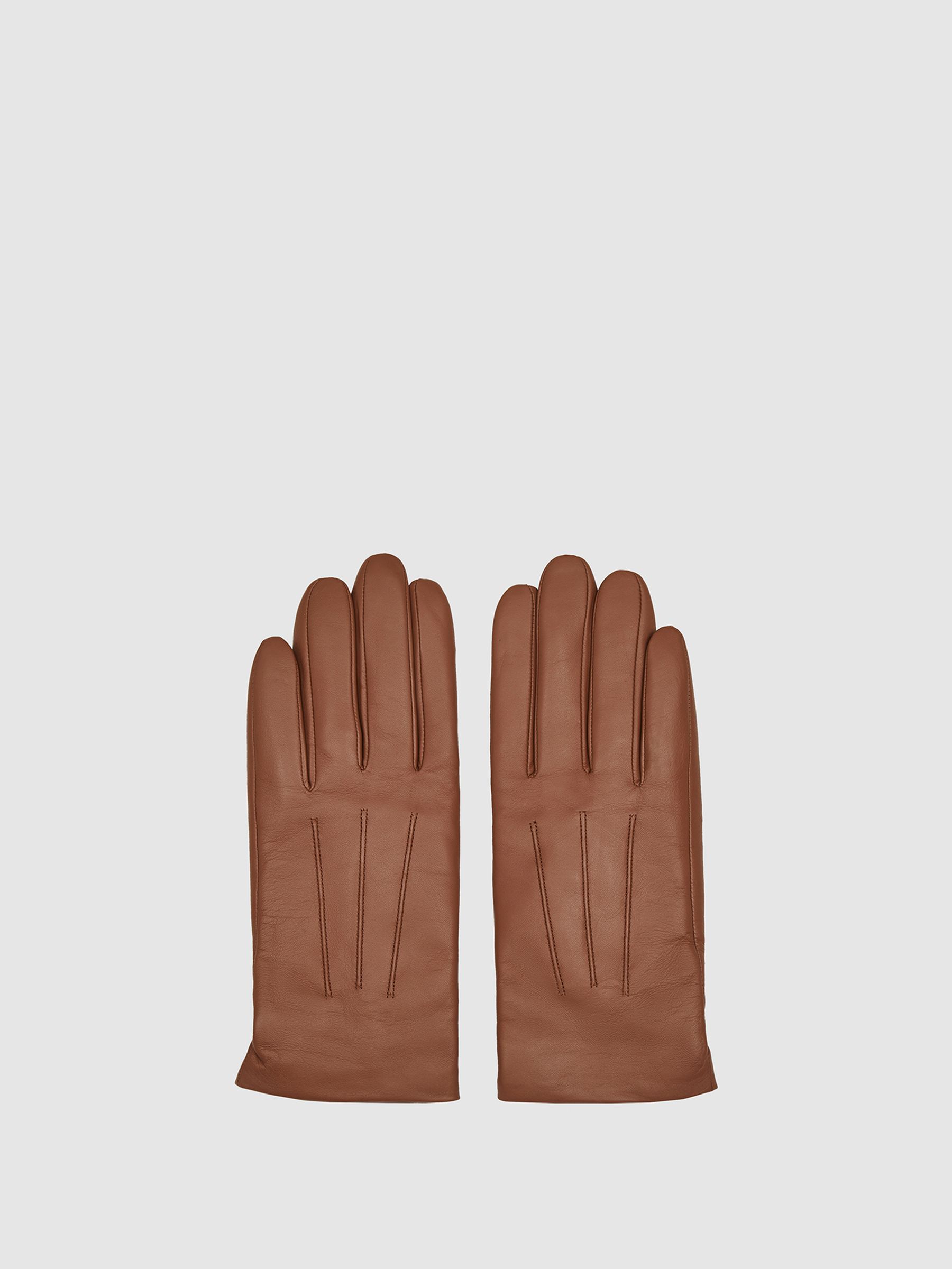 Leather Gloves in Tan - Image 1 of 3