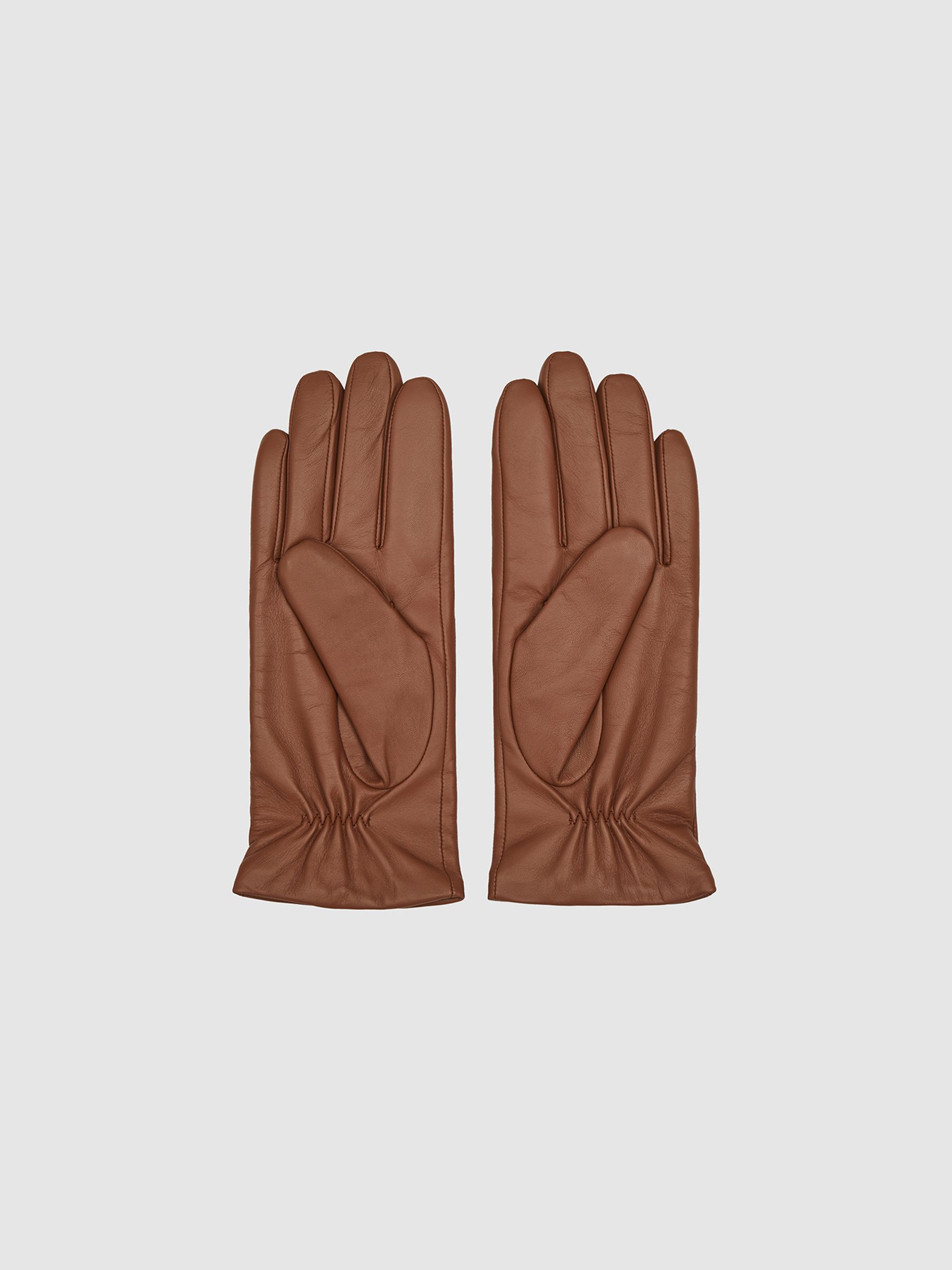 Leather Gloves in Tan - Image 3 of 3