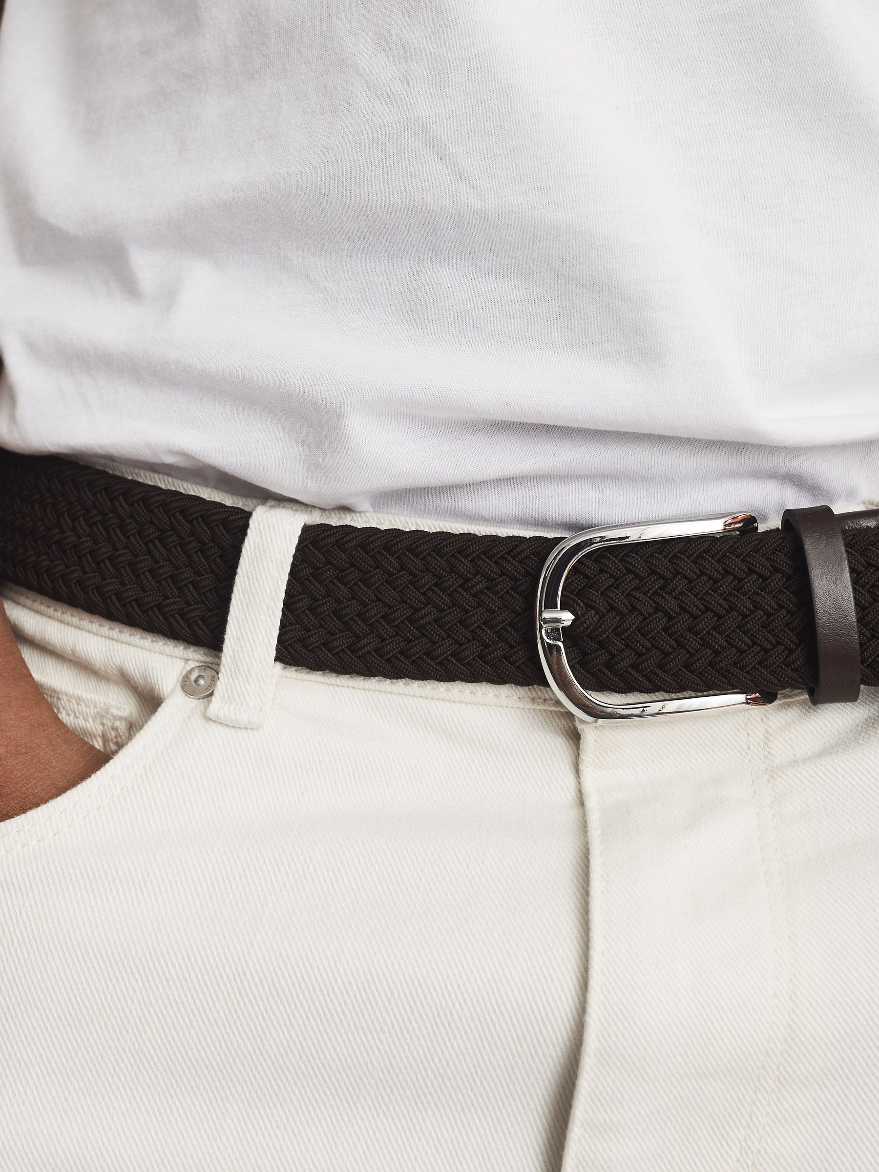 Woven Belt in Mid Brown - Image 3 of 4