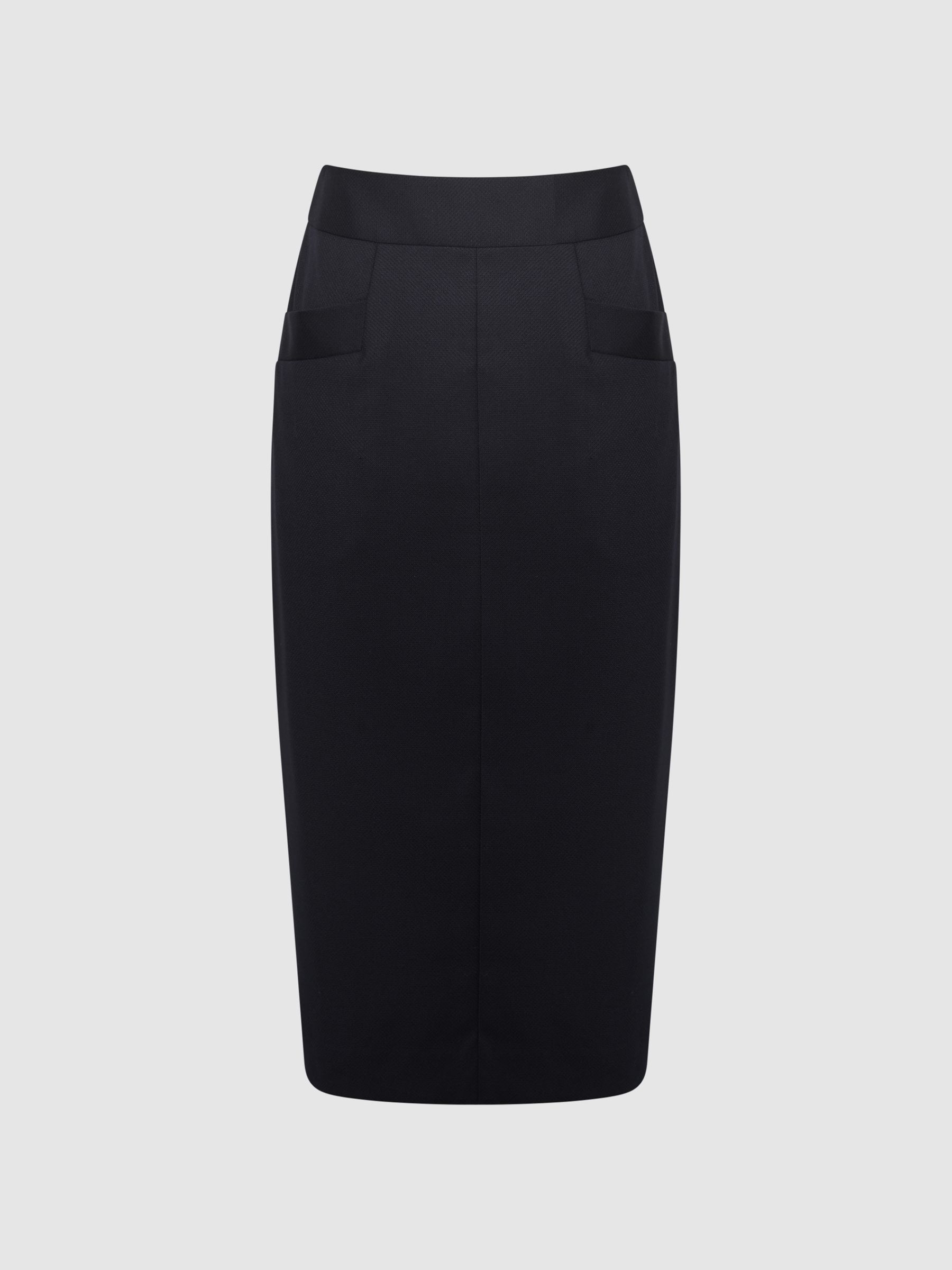 Tailored Pencil Skirt in Navy - Image 2 of 5