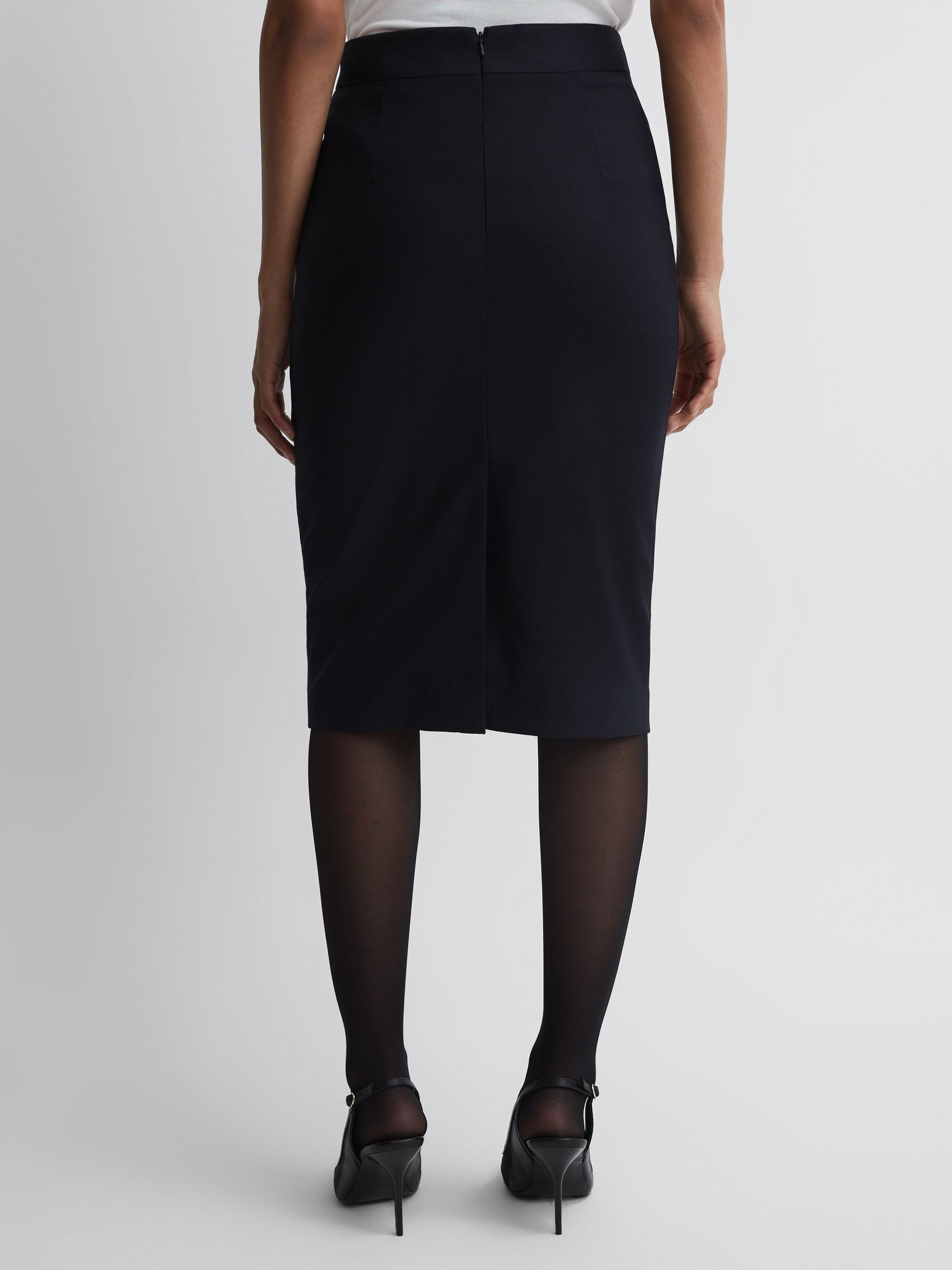 Tailored Pencil Skirt in Navy - Image 4 of 5