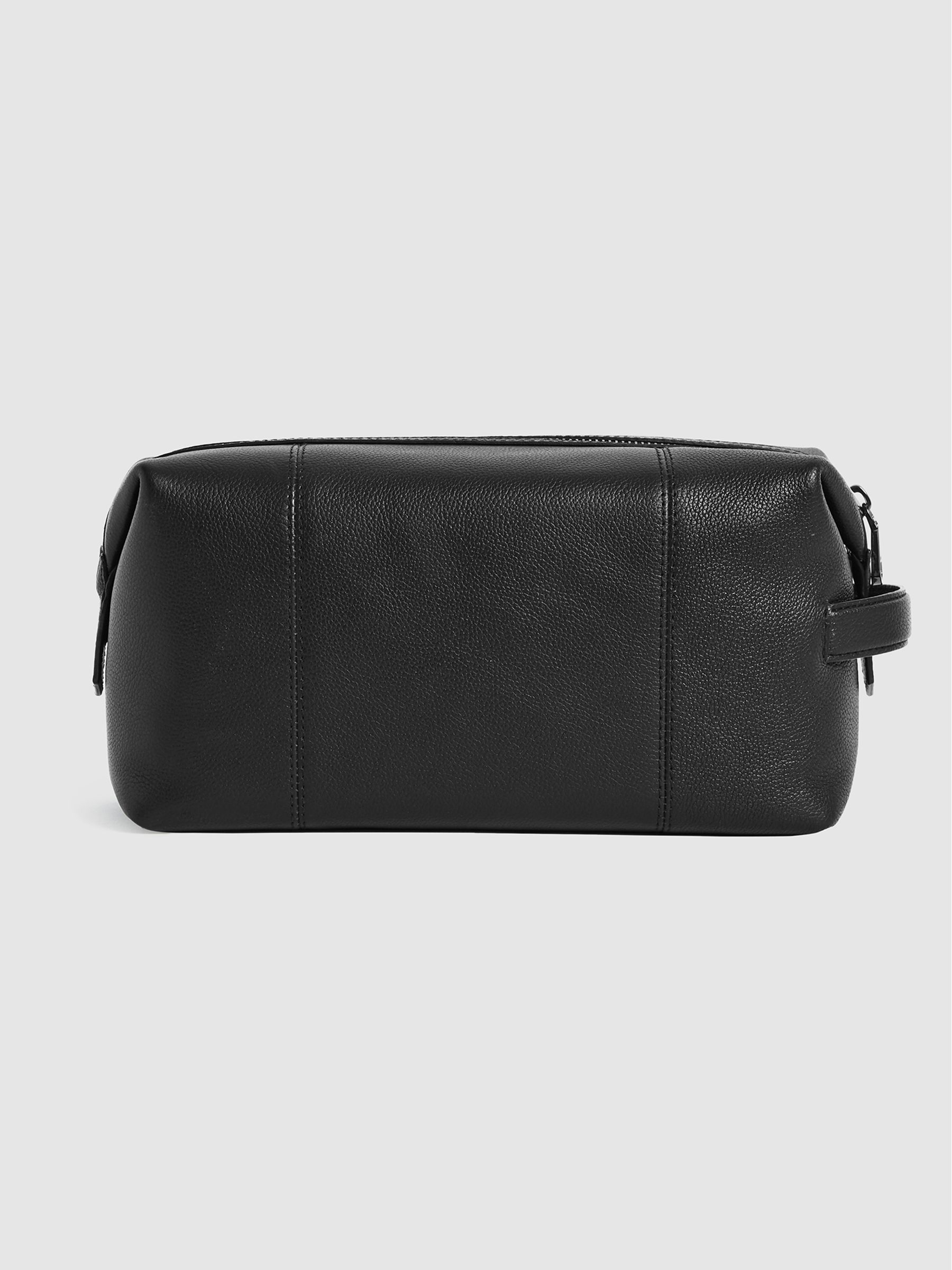 Leather Washbag in Black - Image 2 of 3 Leather Washbag in Black - Image 2 of 3