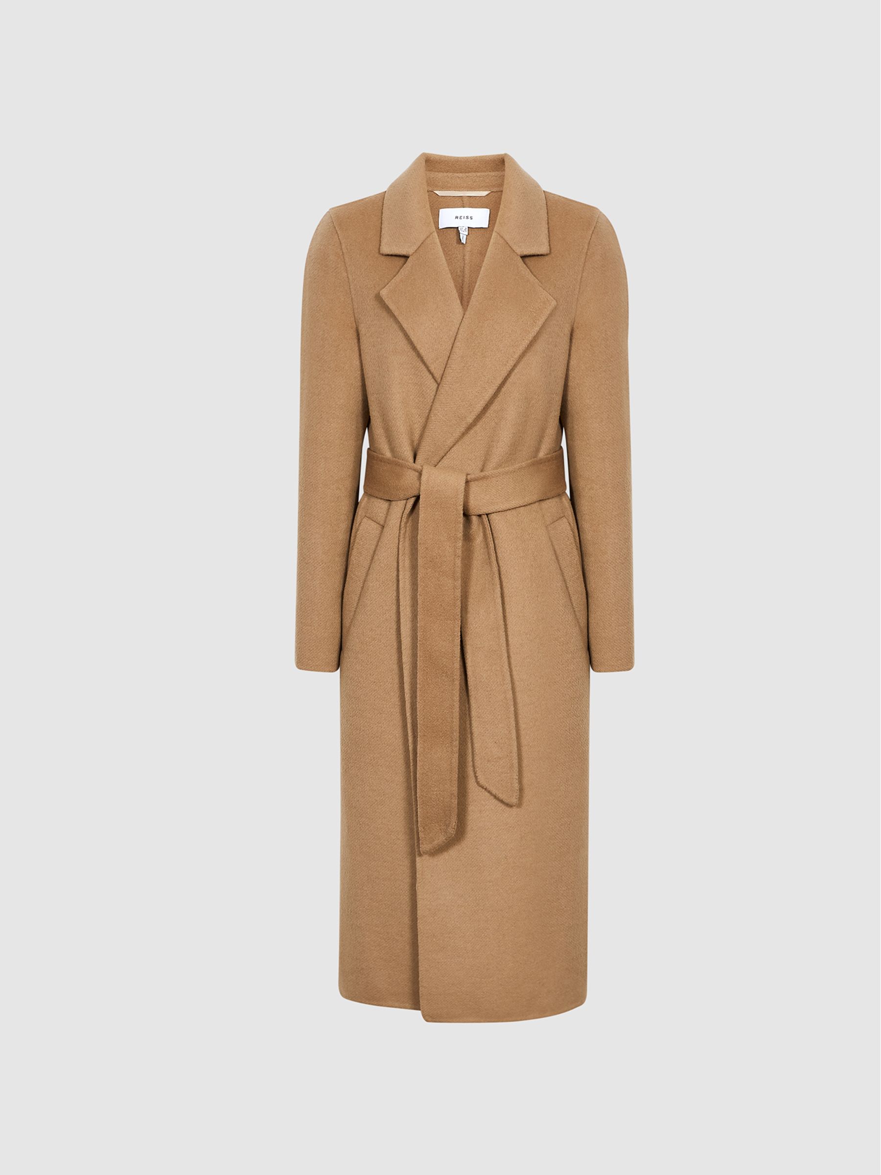 Petite Wool Blend Longline Overcoat in Camel - Image 2 of 5