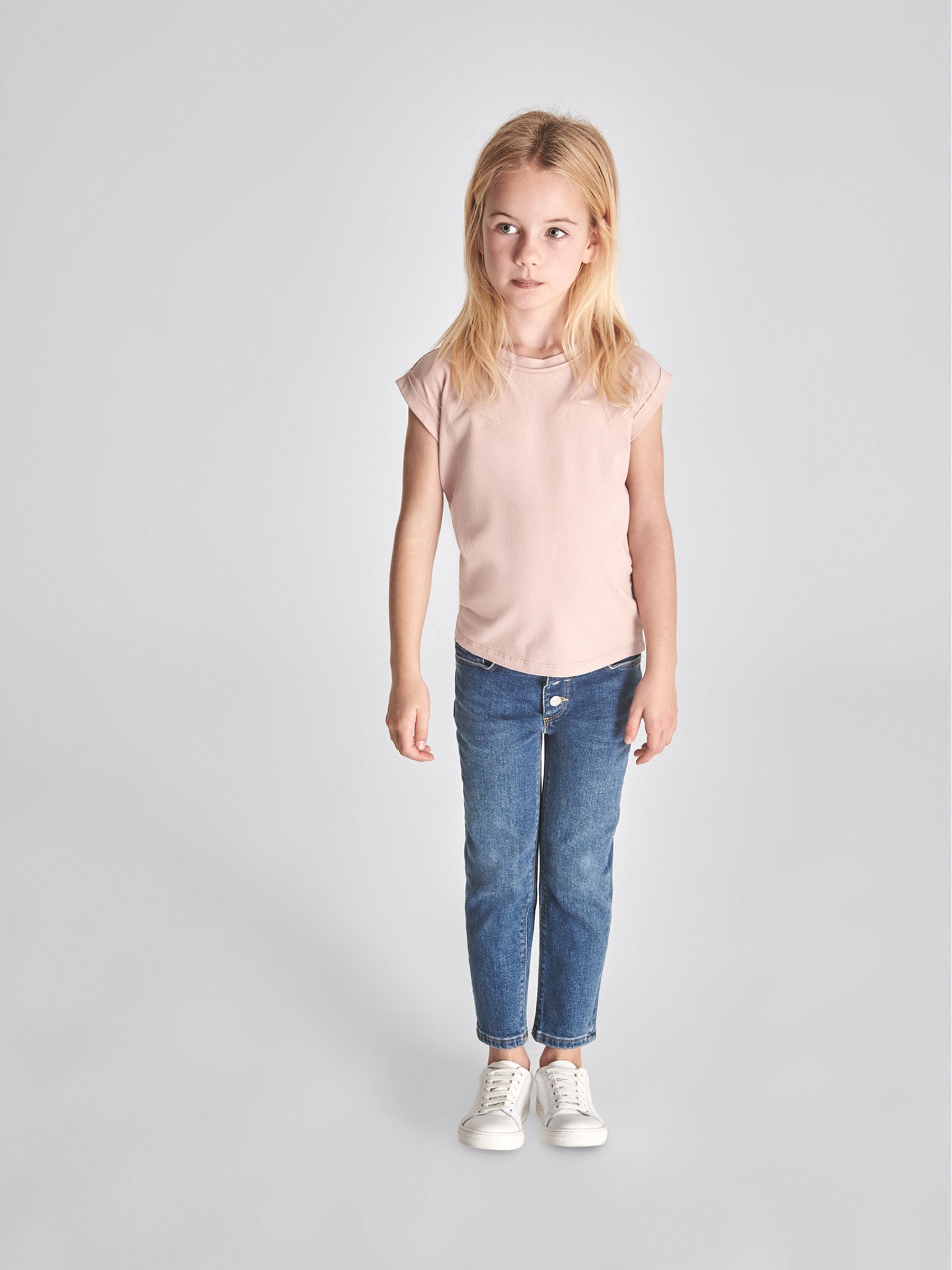 Cotton Jersey T Shirt in Pink - Image 1 of 6 Cotton Jersey T Shirt in Pink - Image 1 of 6