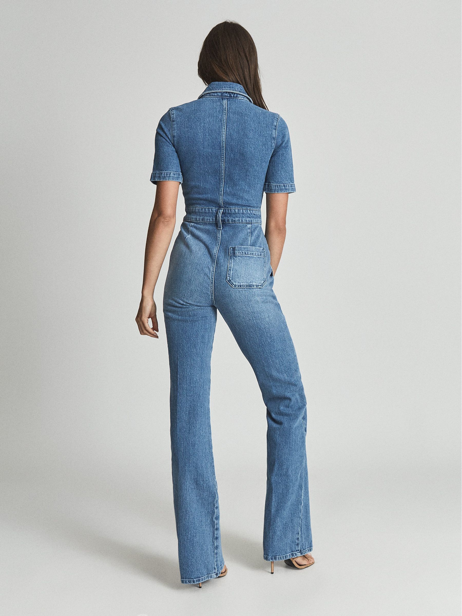 Petite Denim Jumpsuit in Blue - Image 5 of 7