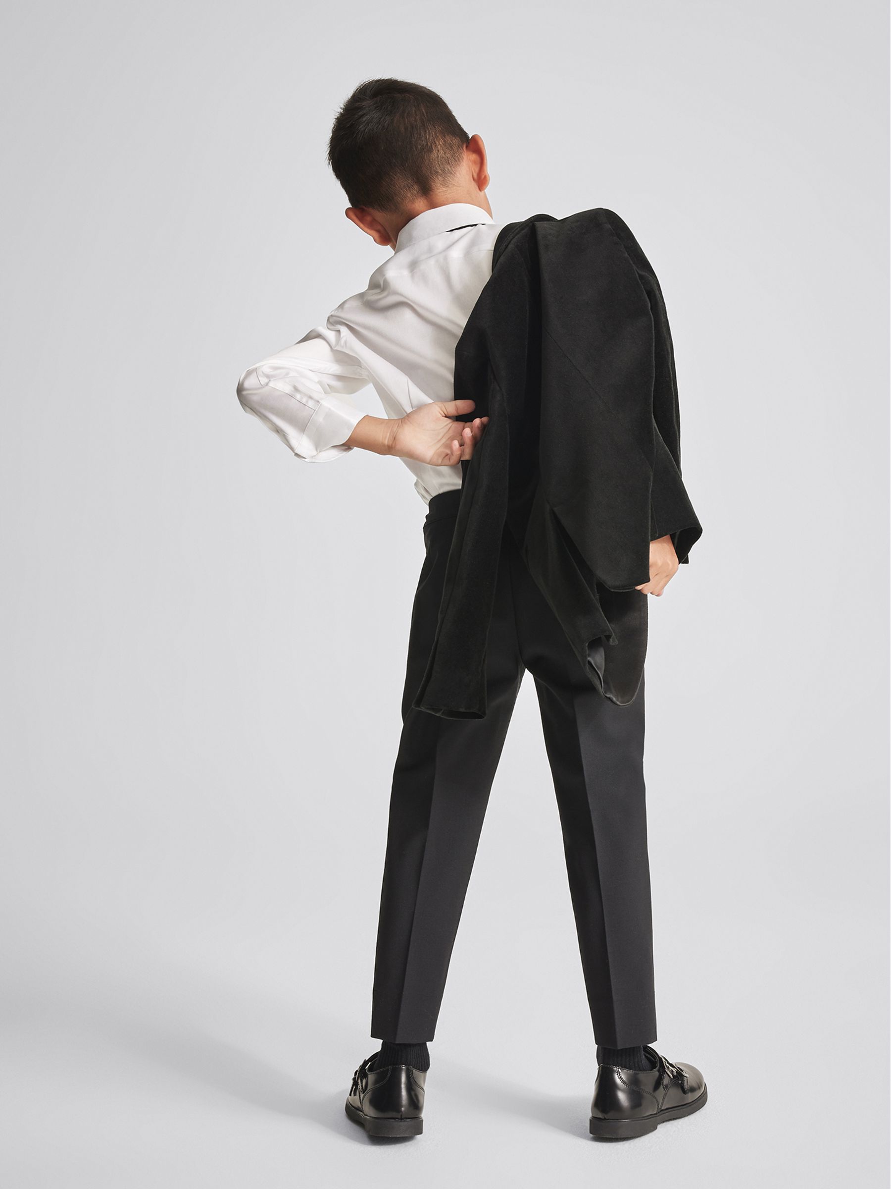 Velvet Single Breasted Blazer in Black - Image 4 of 6