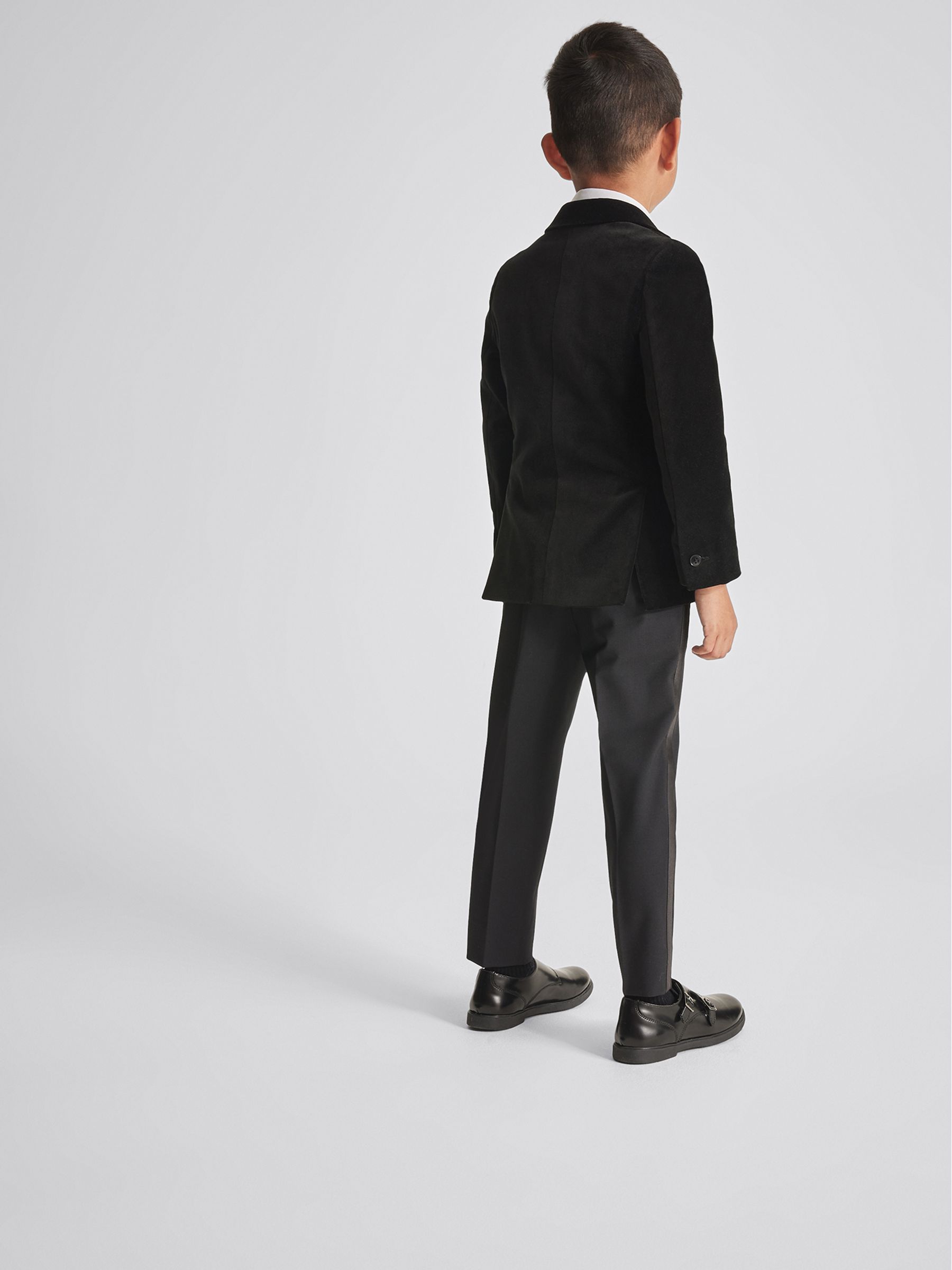 Velvet Single Breasted Blazer in Black - Image 5 of 6