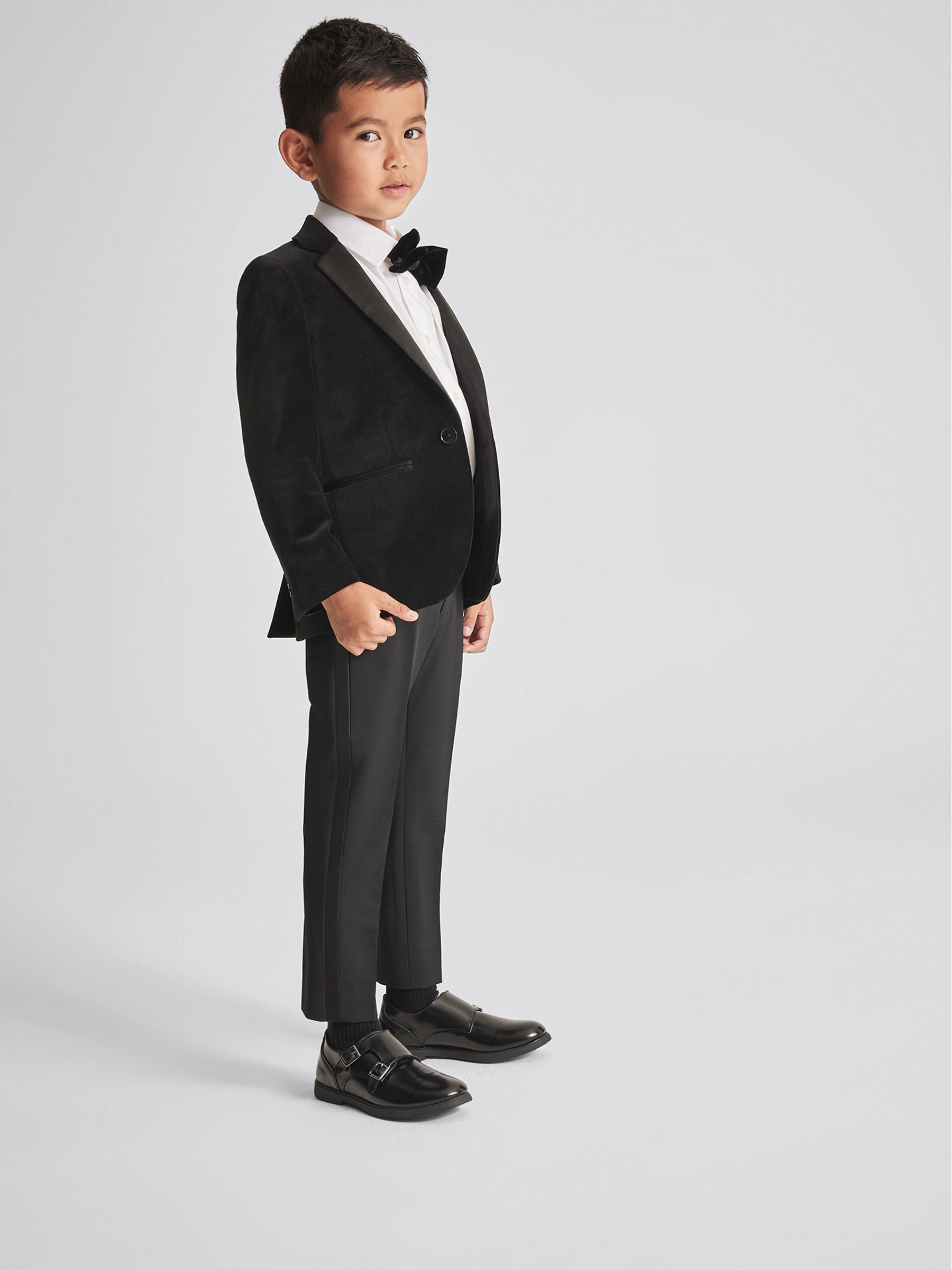 Velvet Single Breasted Blazer in Black - Image 6 of 6