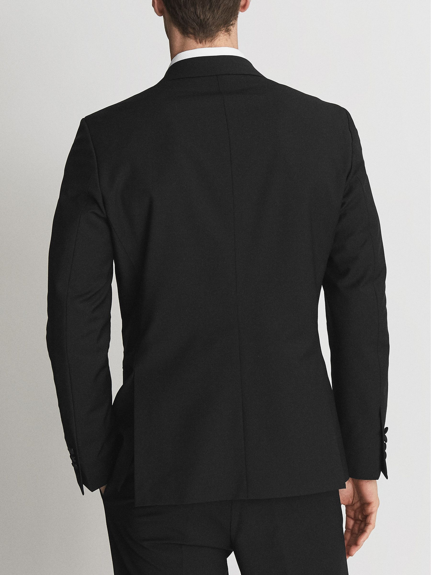 Rodman Black Satin Double Breasted Slim Fit Tuxedo Jacket - Image 5 of 6