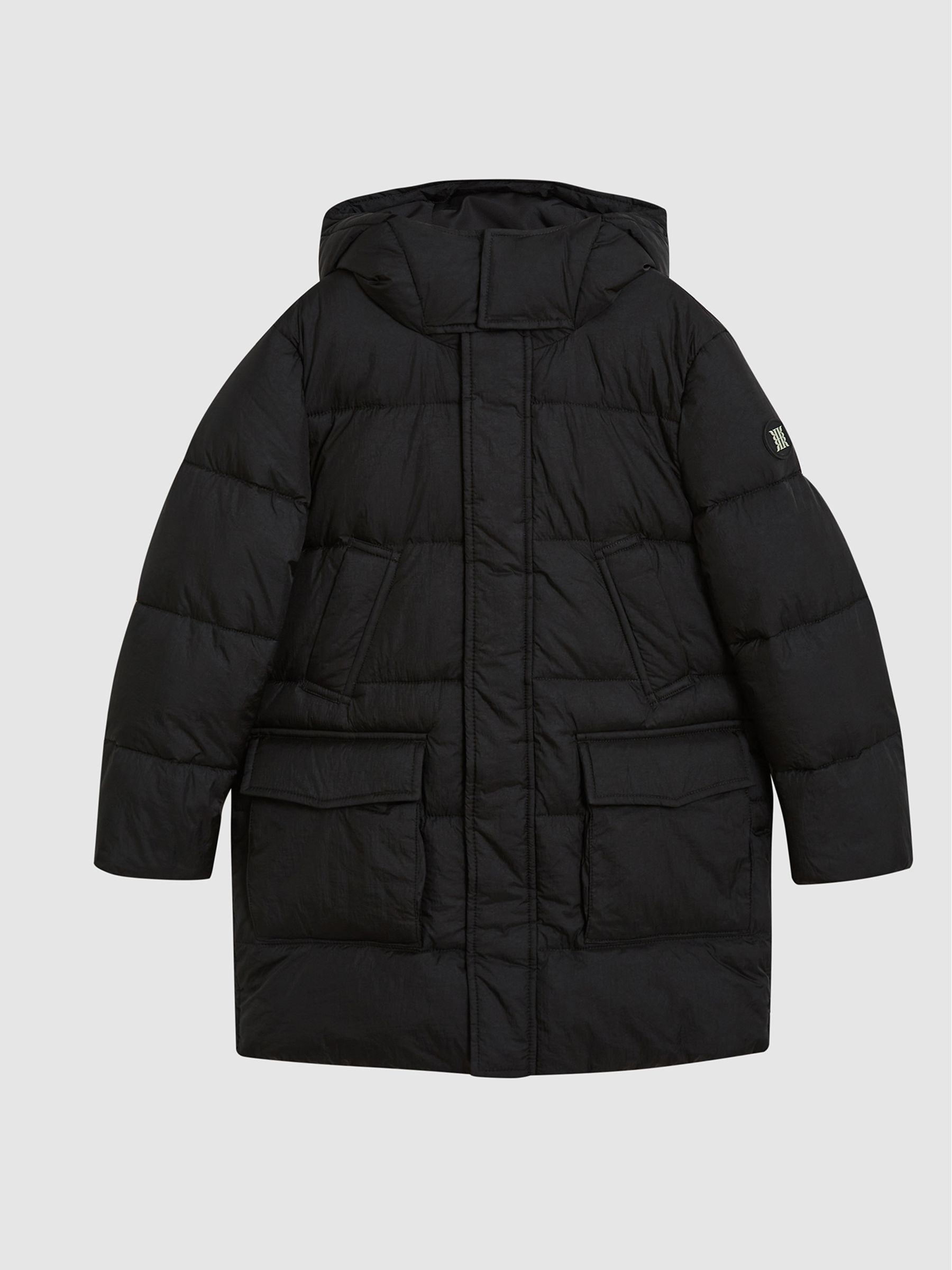 Hooded Puffer Jacket in Black - Image 2 of 6