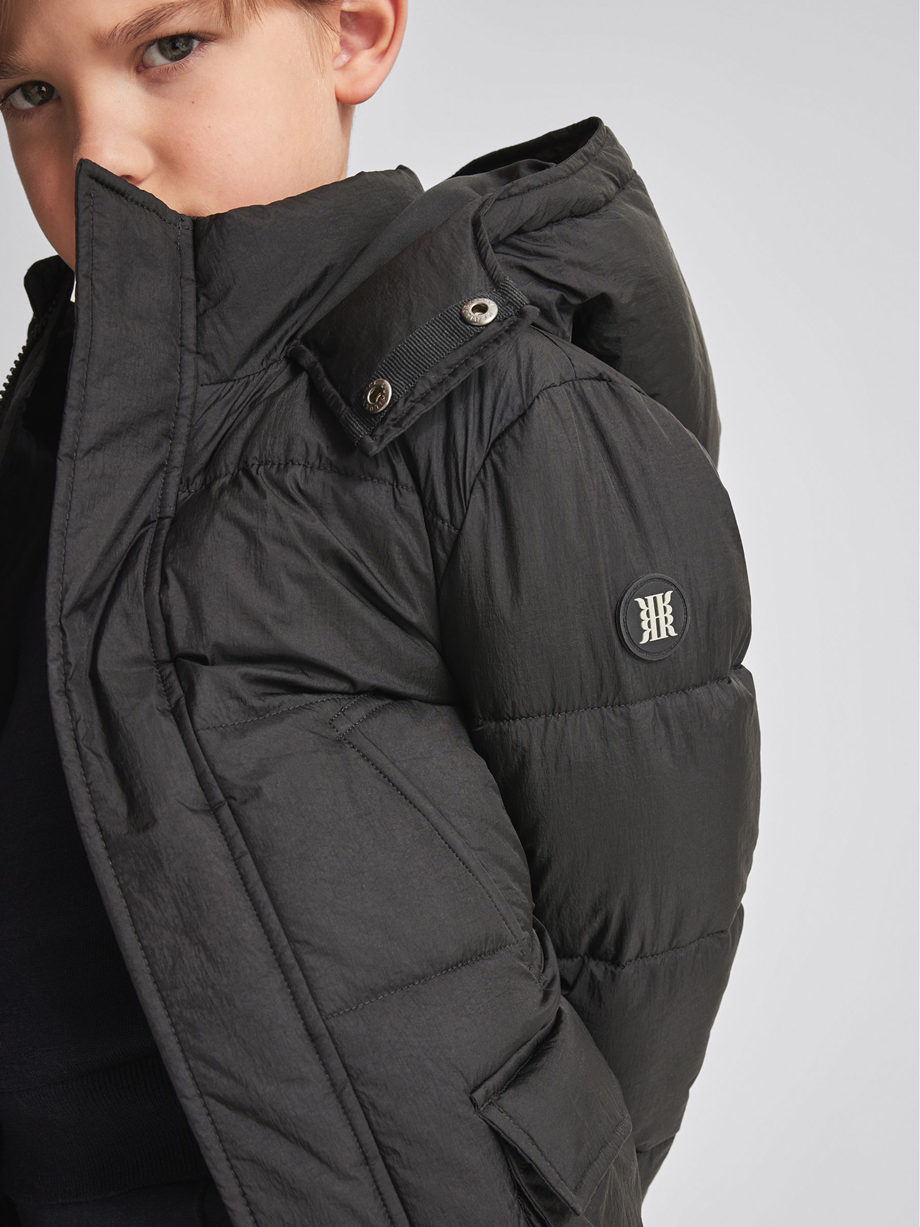 Hooded Puffer Jacket in Black - Image 3 of 6