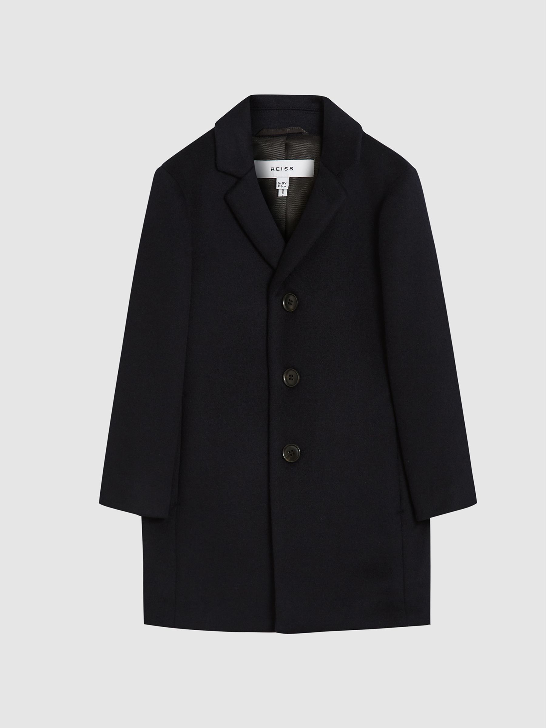 Single Breasted Overcoat in Navy - Image 2 of 6