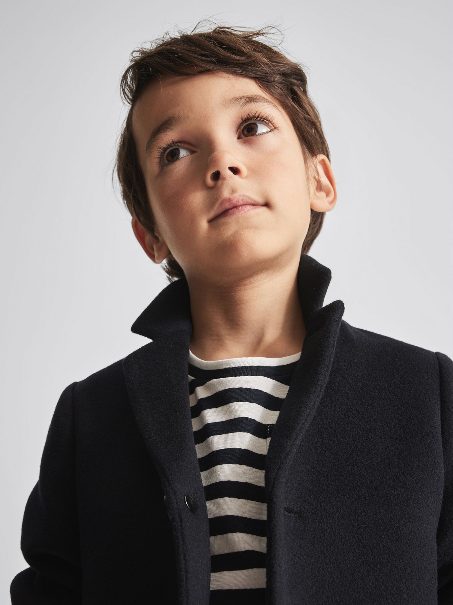 Single Breasted Overcoat in Navy - Image 4 of 6