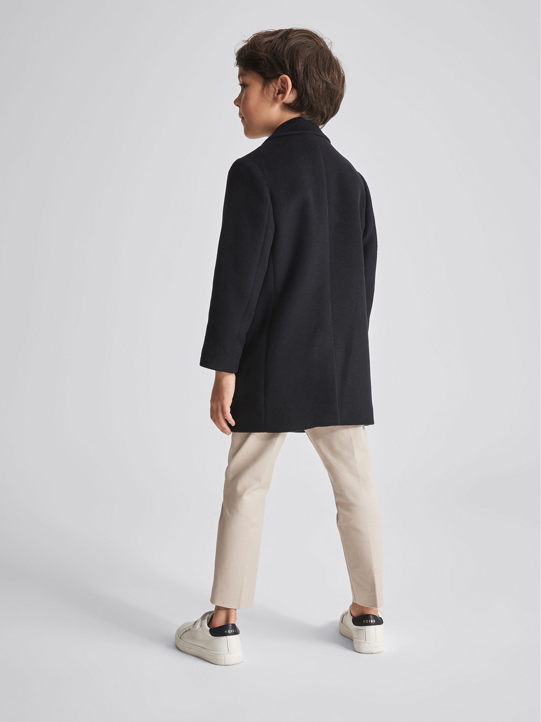 Single Breasted Overcoat in Navy - Image 5 of 6