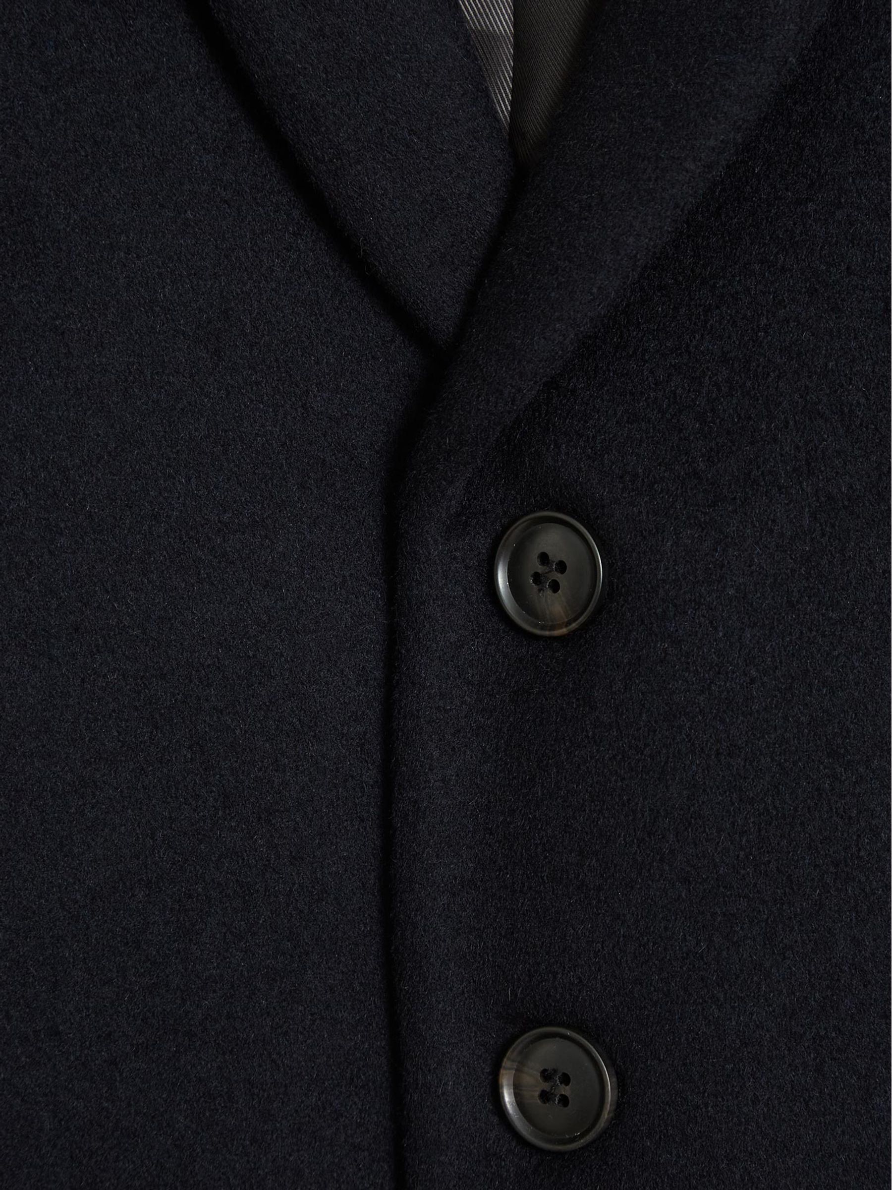 Single Breasted Overcoat in Navy - Image 6 of 6