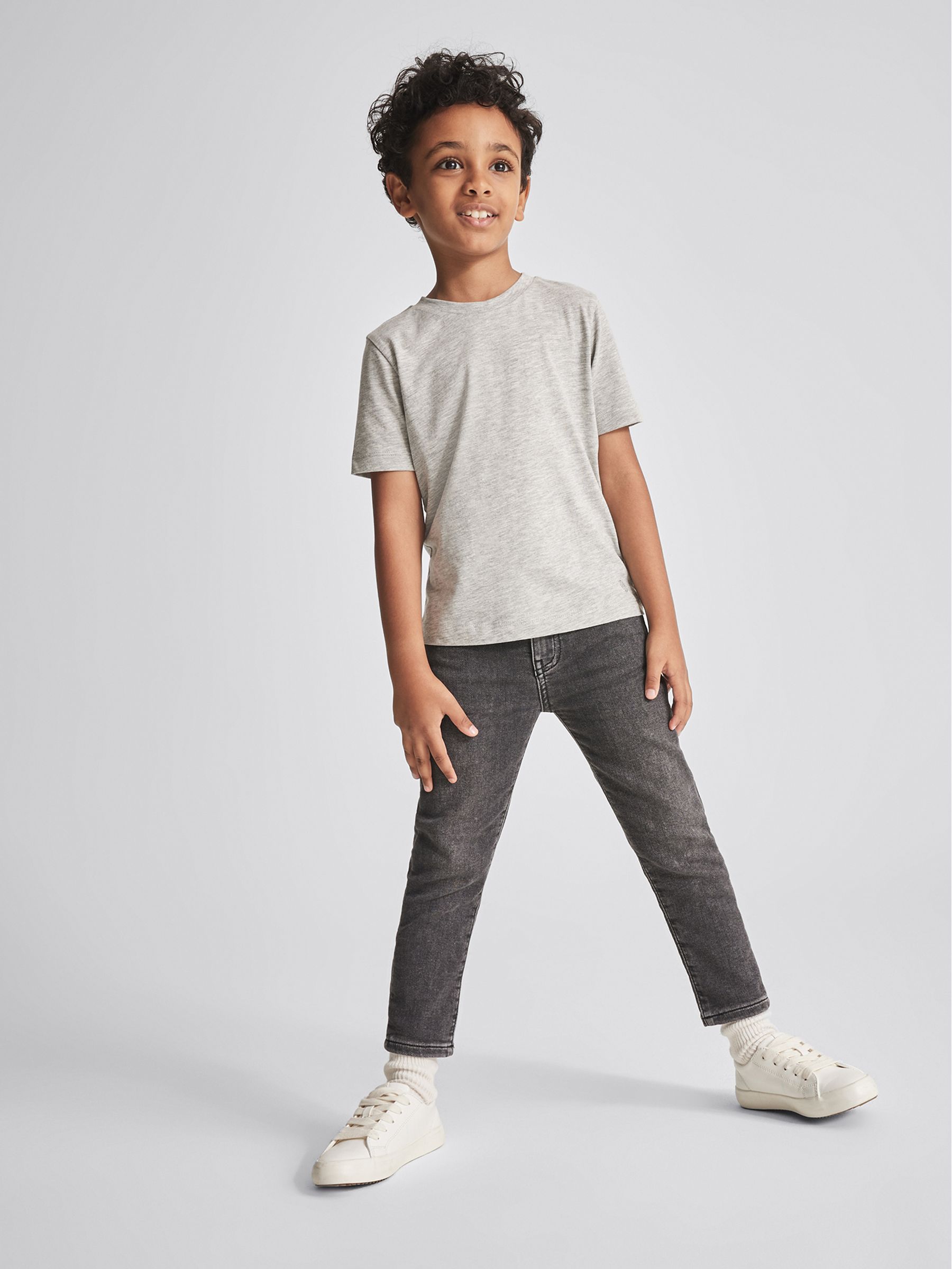 Slim Stretch Cotton Jeans in Black - Image 1 of 6